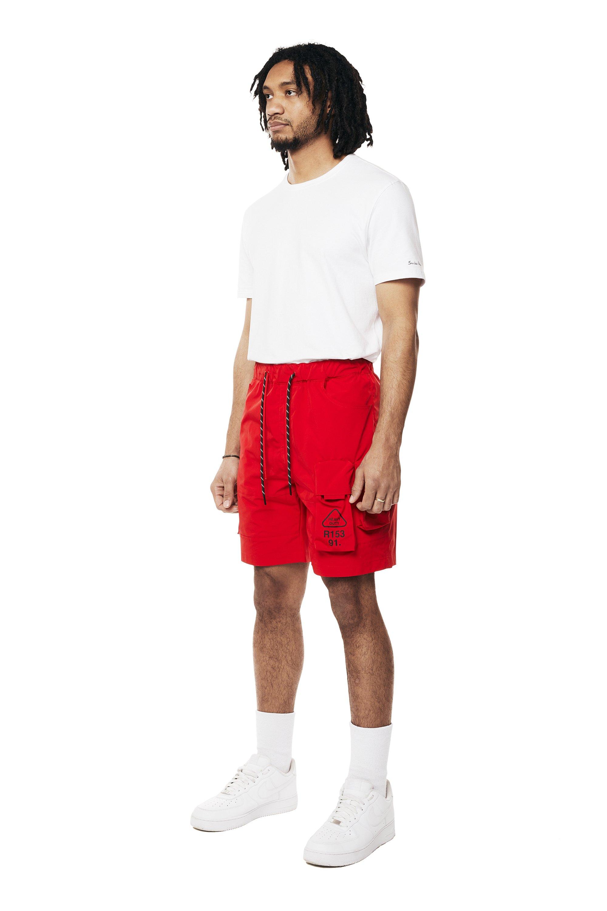 Smoke Rise Men's Utility Nylon Cargo Shorts - Red - RED Thumbnail View 1