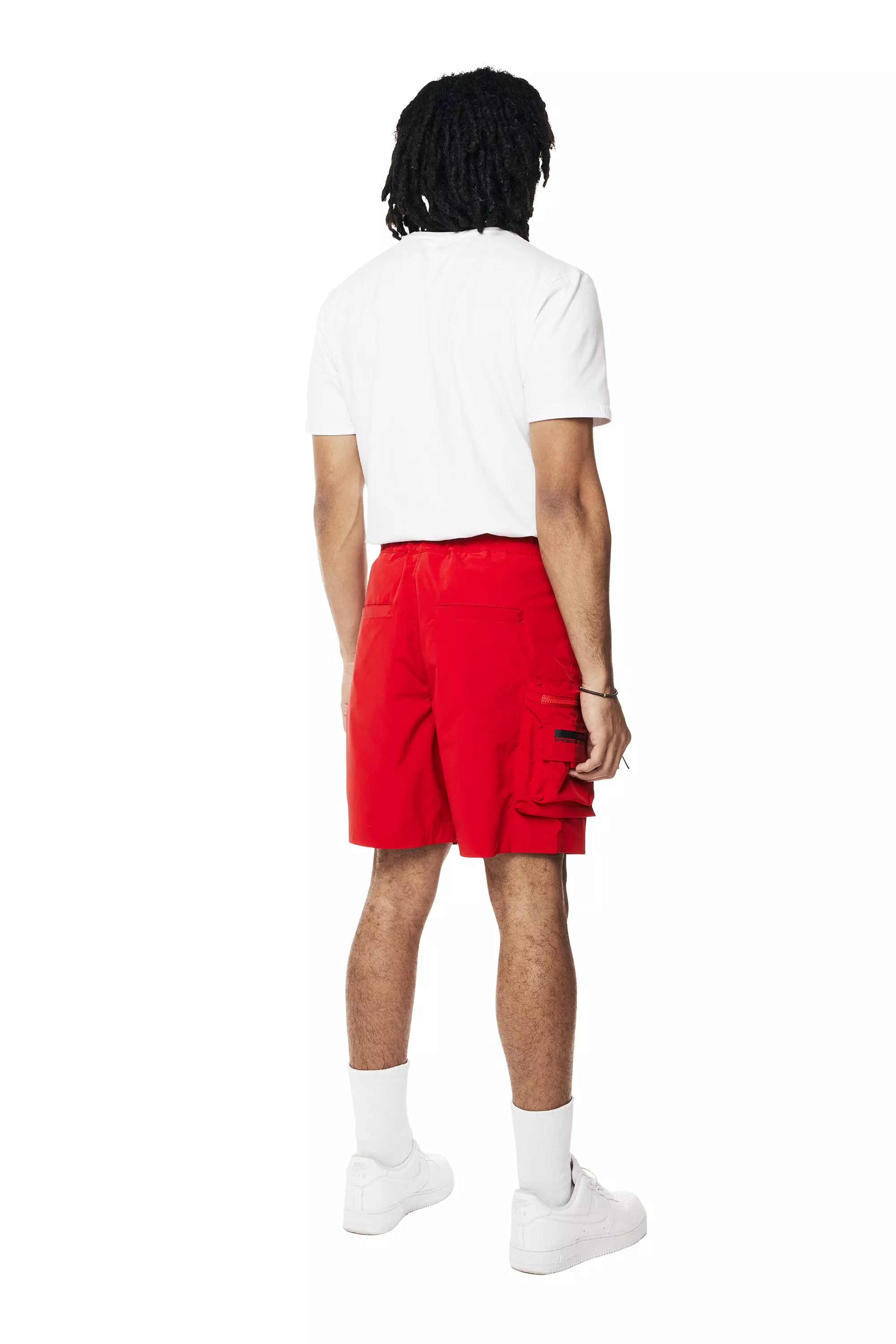 Smoke Rise Men's Utility Nylon Cargo Shorts - Red