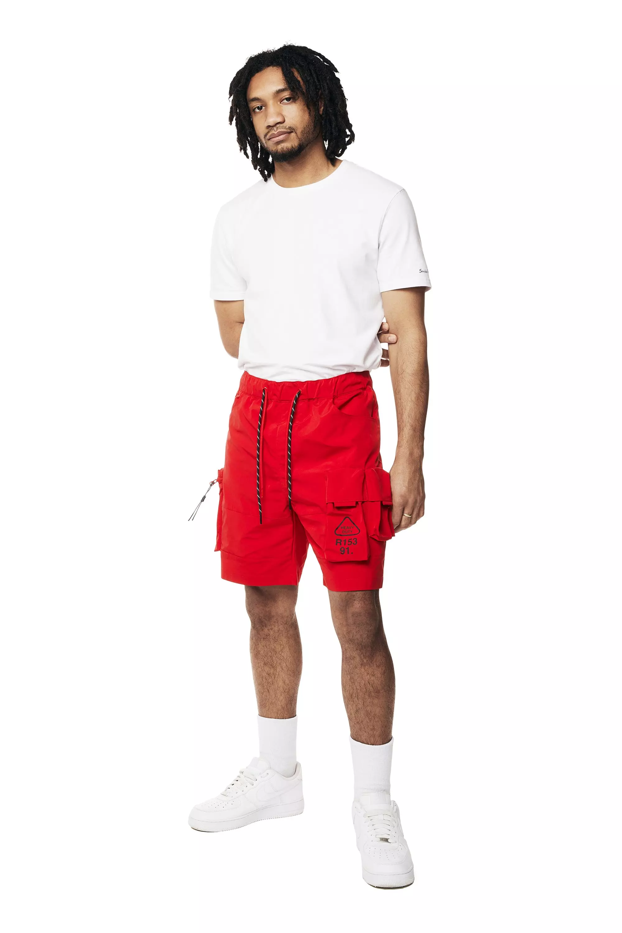 Smoke Rise Men's Utility Nylon Cargo Shorts - Red
