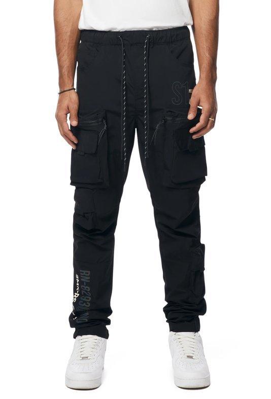 Smoke Rise Men's Utility Nylon Cargo Pants - Black - BLACK Thumbnail View 1