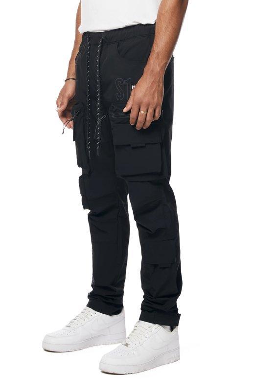 Smoke Rise Men's Utility Nylon Cargo Pants - Black - BLACK Thumbnail View 3