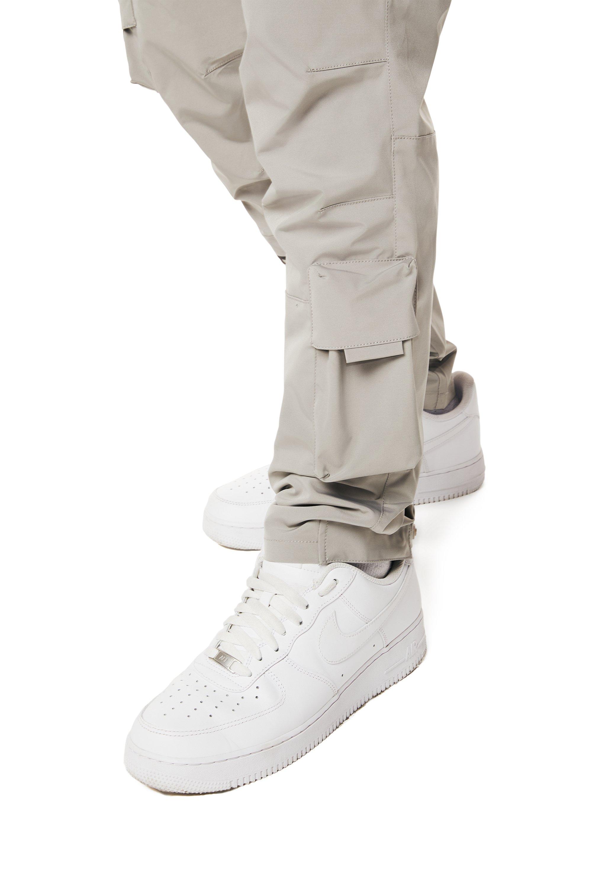 Smoke Rise Men's Utility Nylon Cargo Pants - Light Grey - GREY Thumbnail View 7