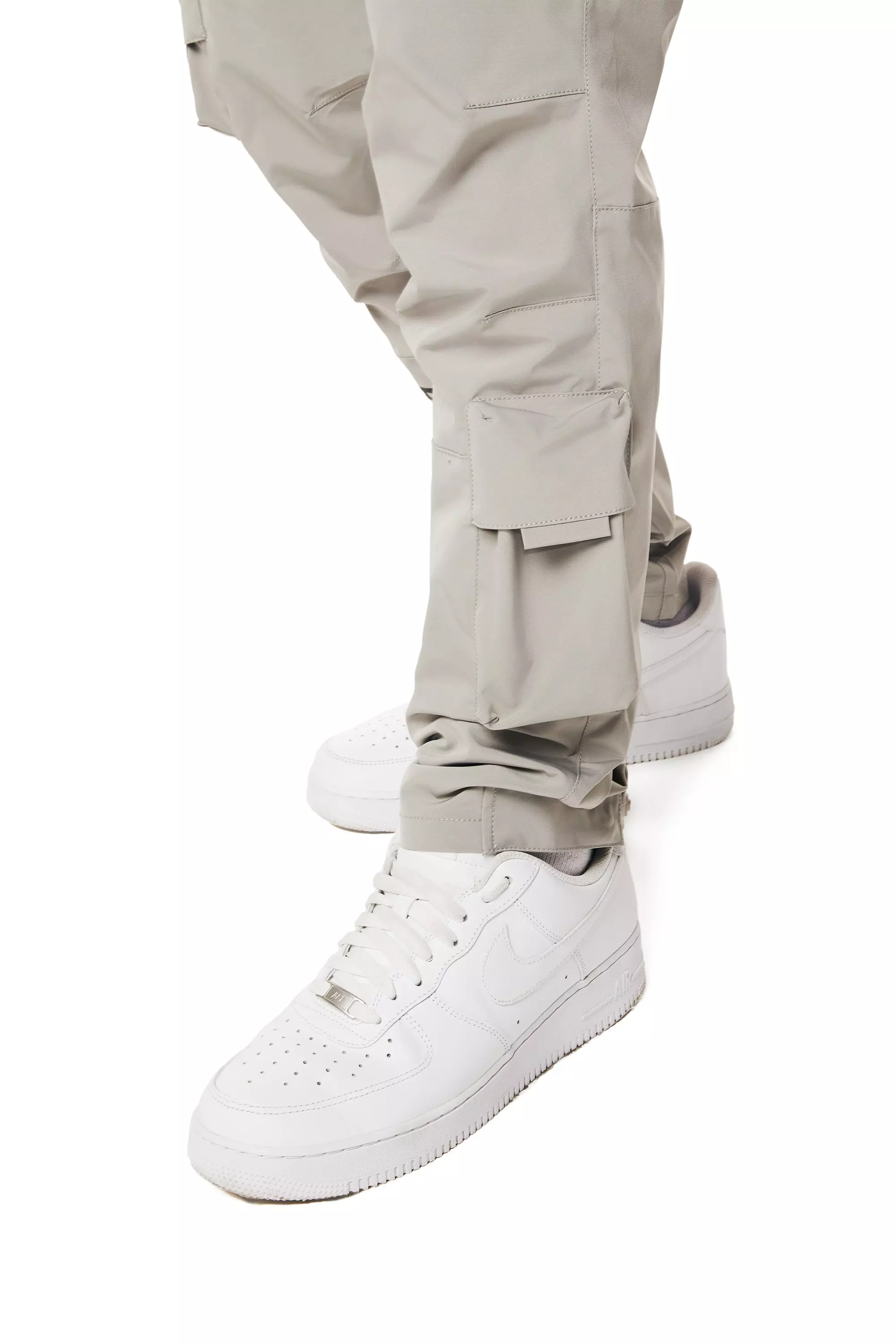 Smoke Rise Men's Utility Nylon Cargo Pants - Light Grey - GREY