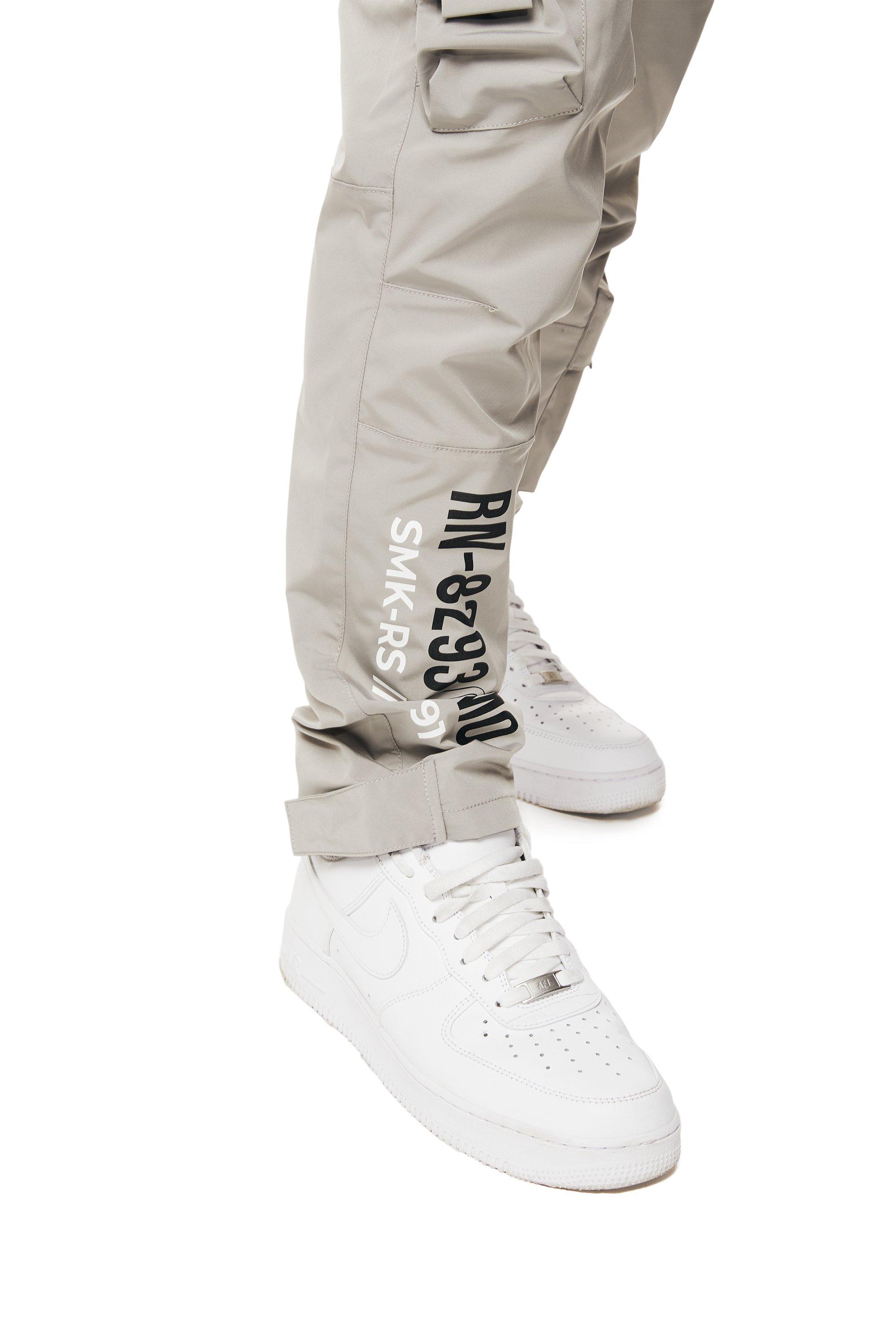 Smoke Rise Men's Utility Nylon Cargo Pants - Light Grey - GREY Thumbnail View 8