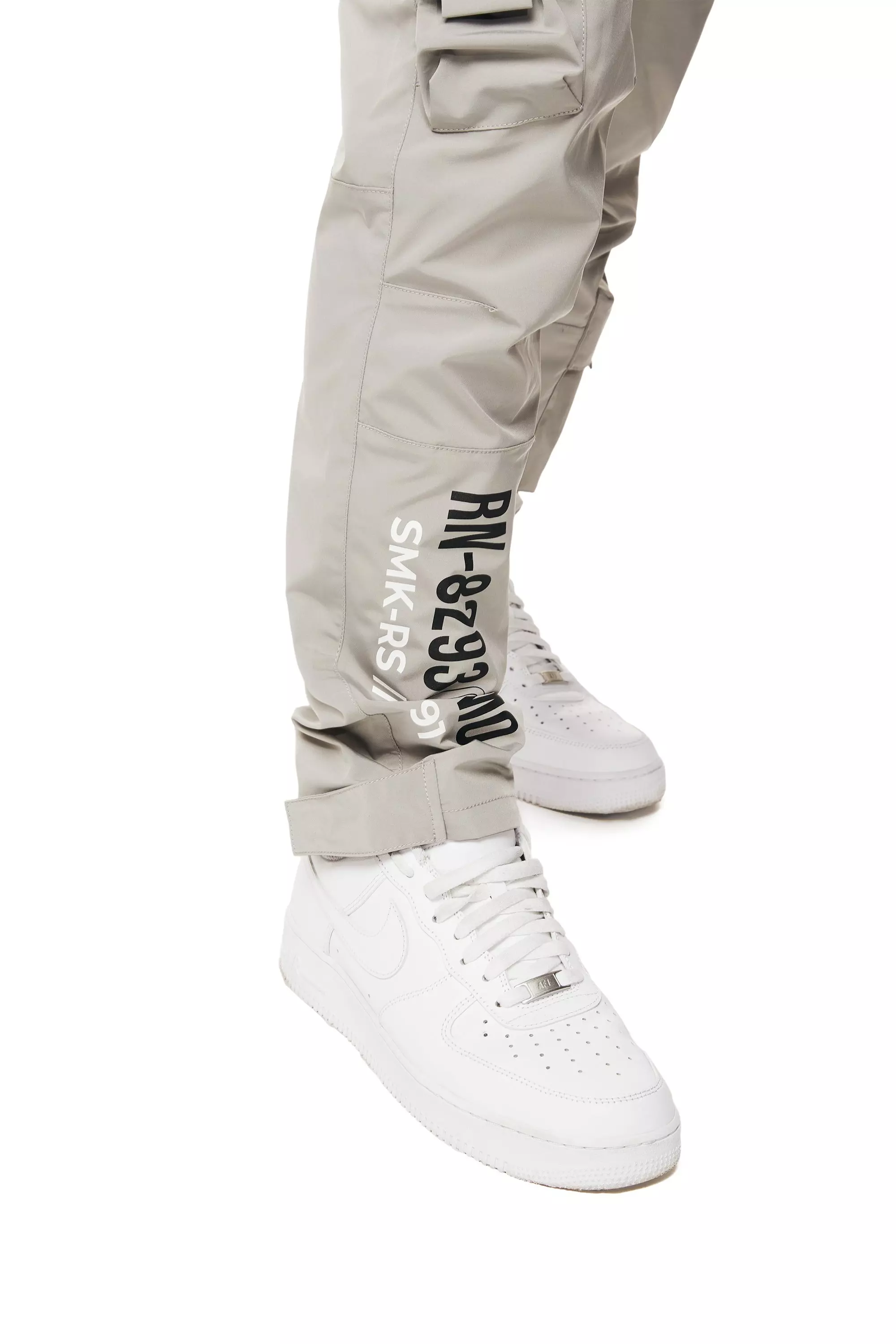 Smoke Rise Men's Utility Nylon Cargo Pants - Light Grey - GREY