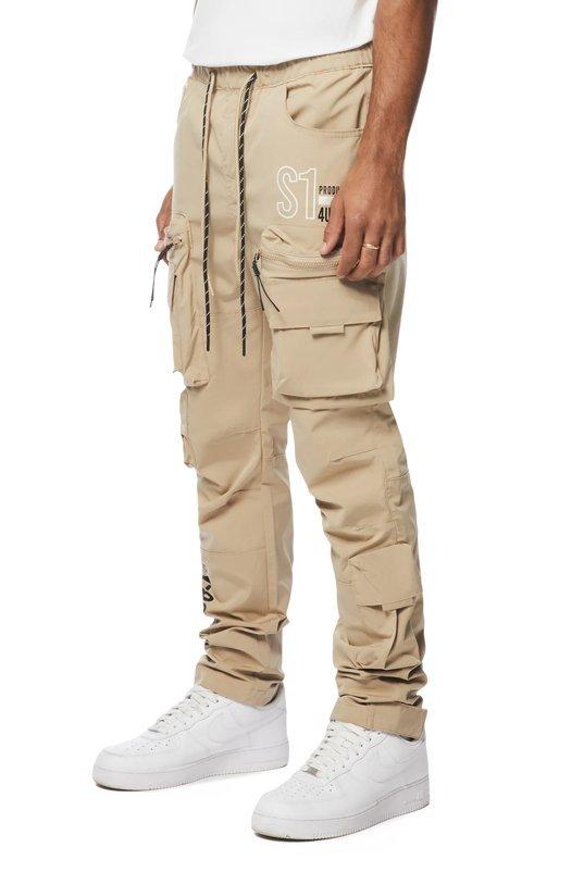 Smoke Rise Men's Utility Nylon Cargo Pants - Khaki - KHAKI Thumbnail View 3