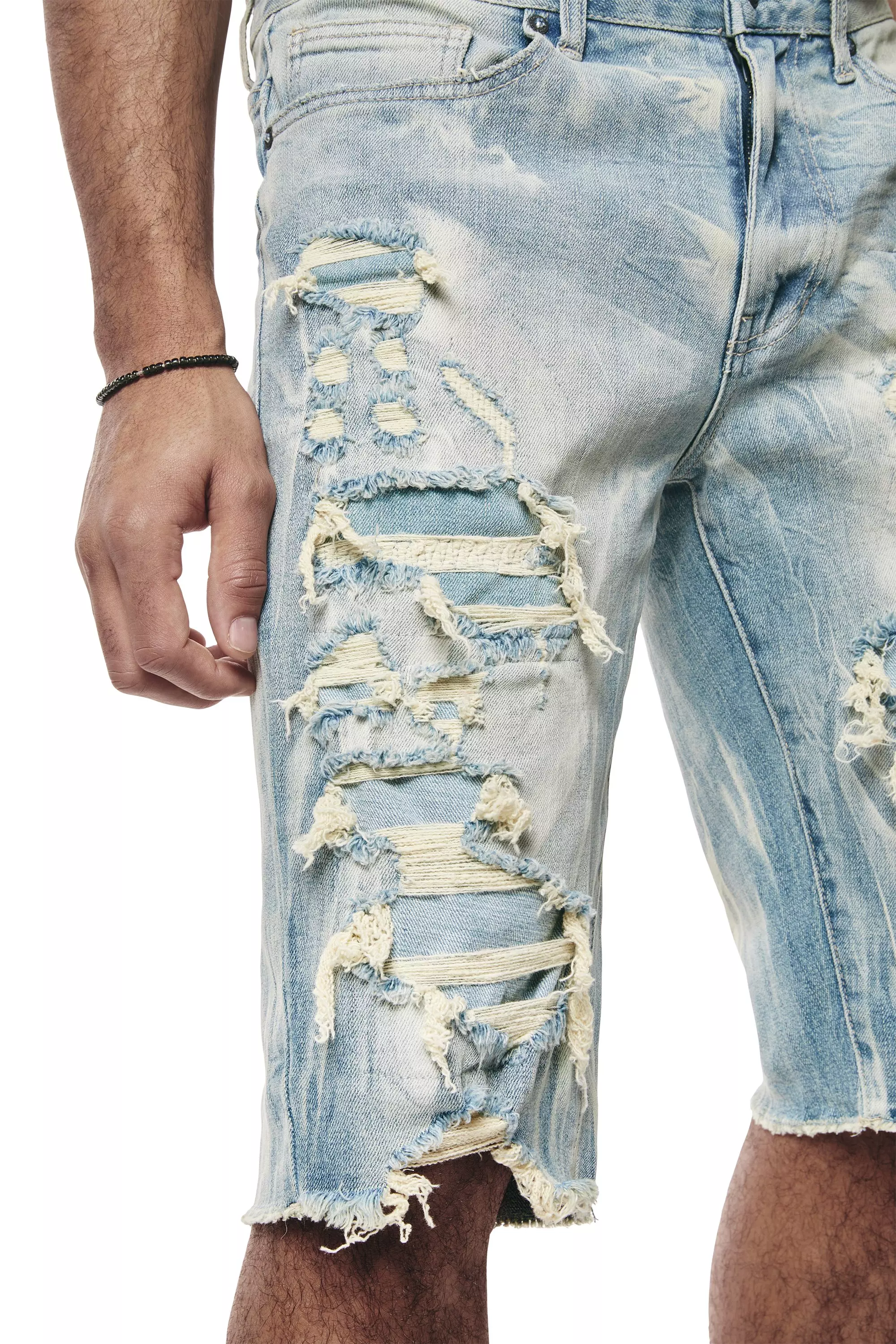 Smoke Rise Men's Seville Light Wash Denim Short - BLUE