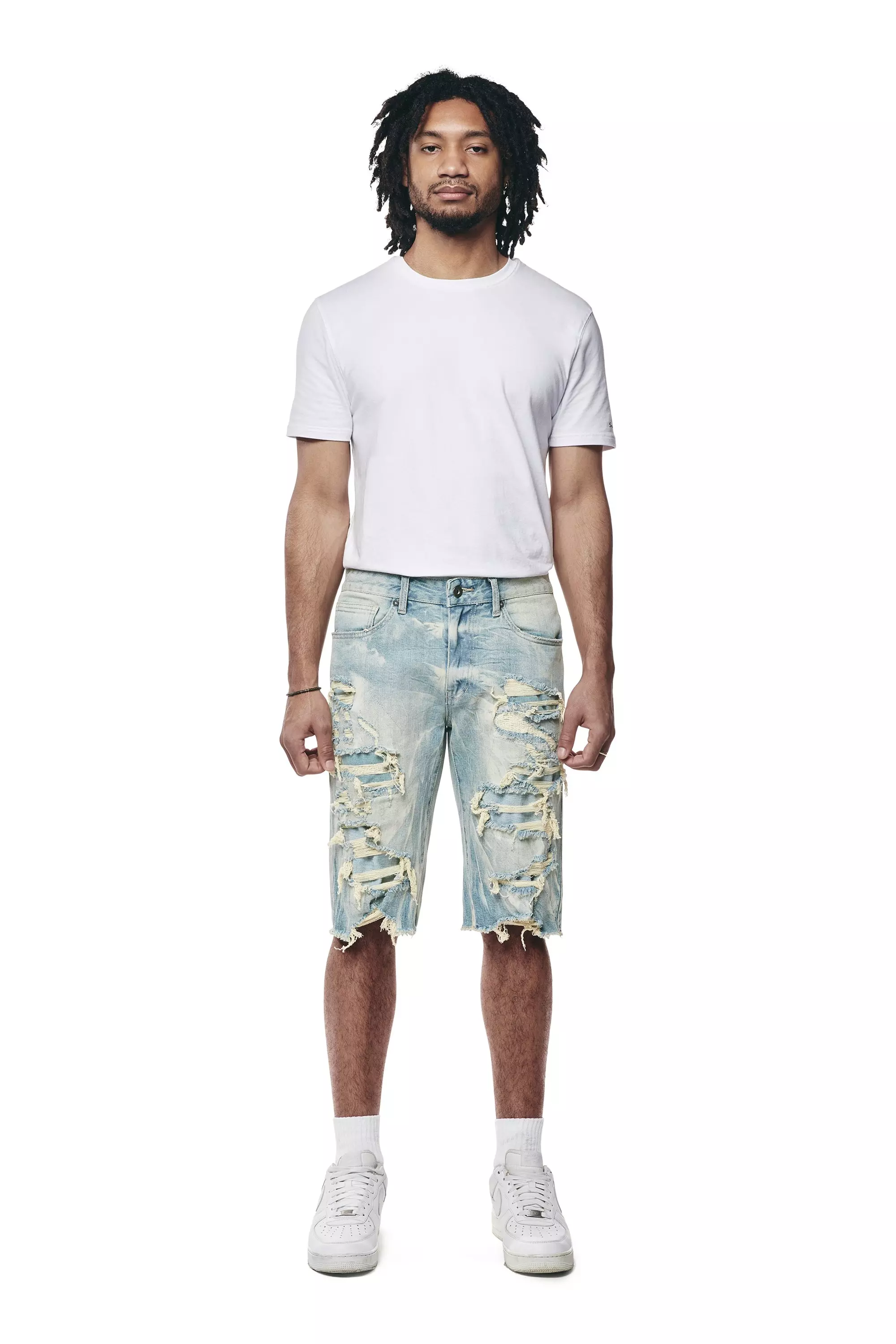 Smoke Rise Men's Seville Light Wash Denim Short - BLUE