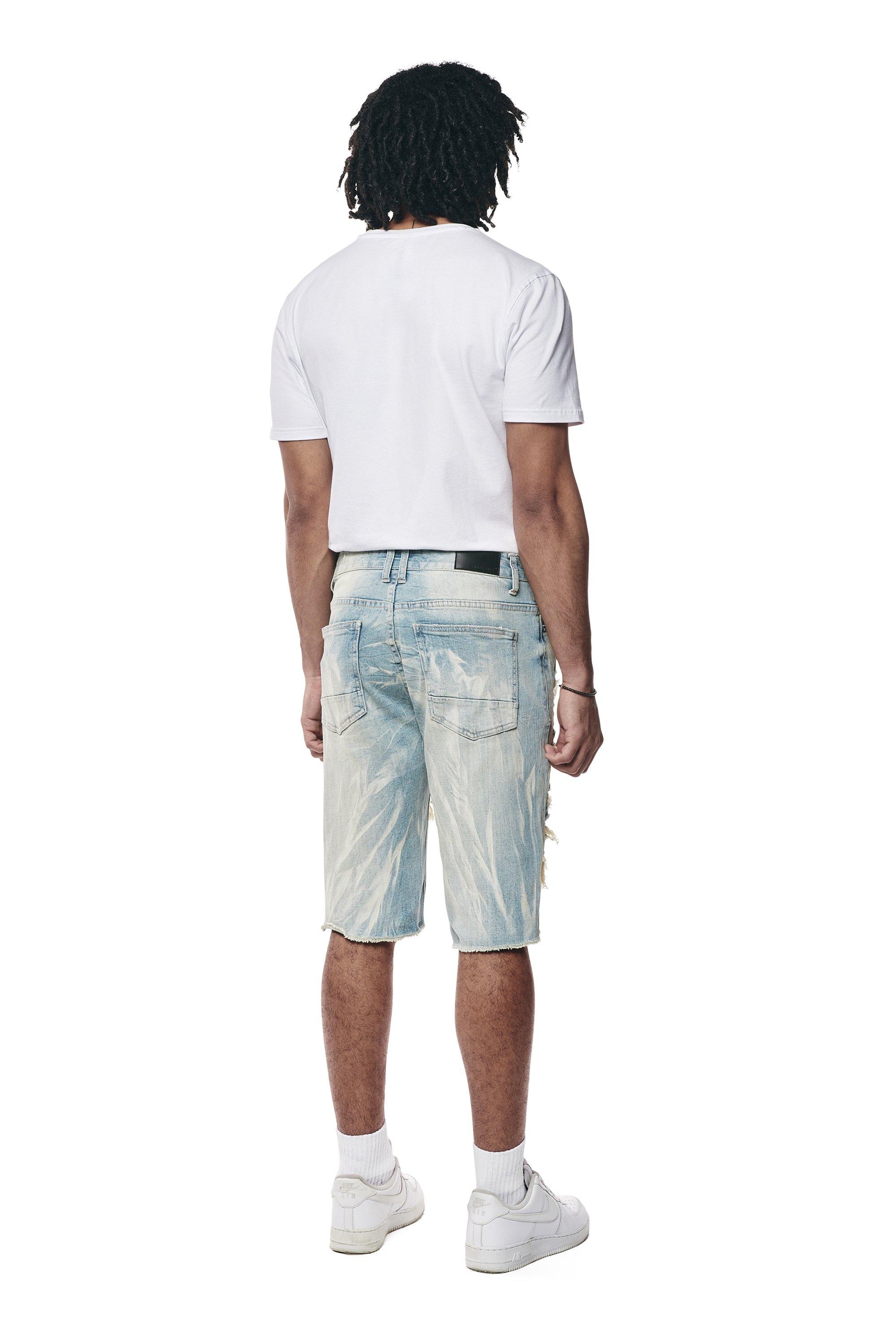 Smoke Rise Men's Seville Light Wash Denim Short - BLUE Thumbnail View 6