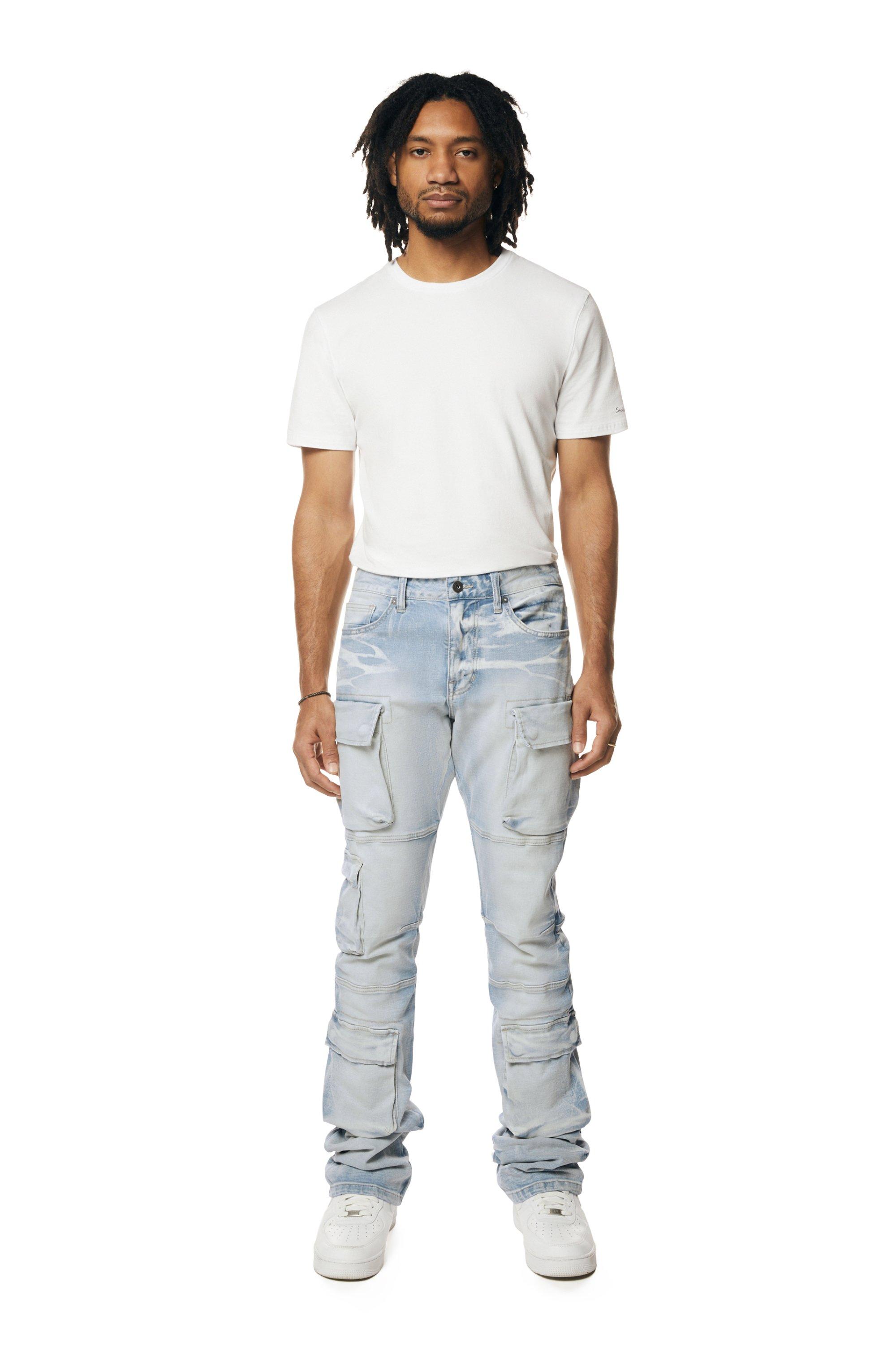 Smoke Rise Men's Utility Cargo Stacked Jeans - Santori