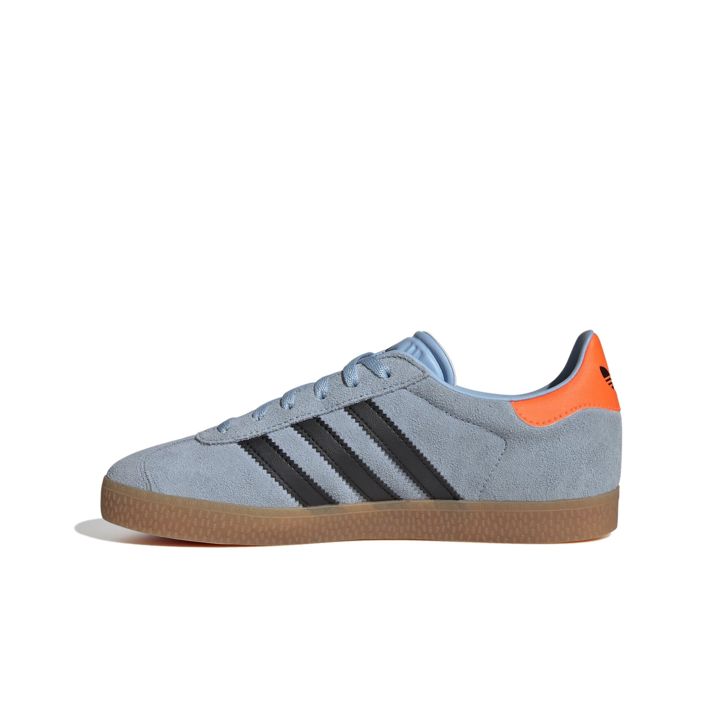 adidas Originals Gazelle "Clear Sky/Core Black/Solar Orange" Grade School Girls' Shoe - BLUE/BLACK Thumbnail View 2