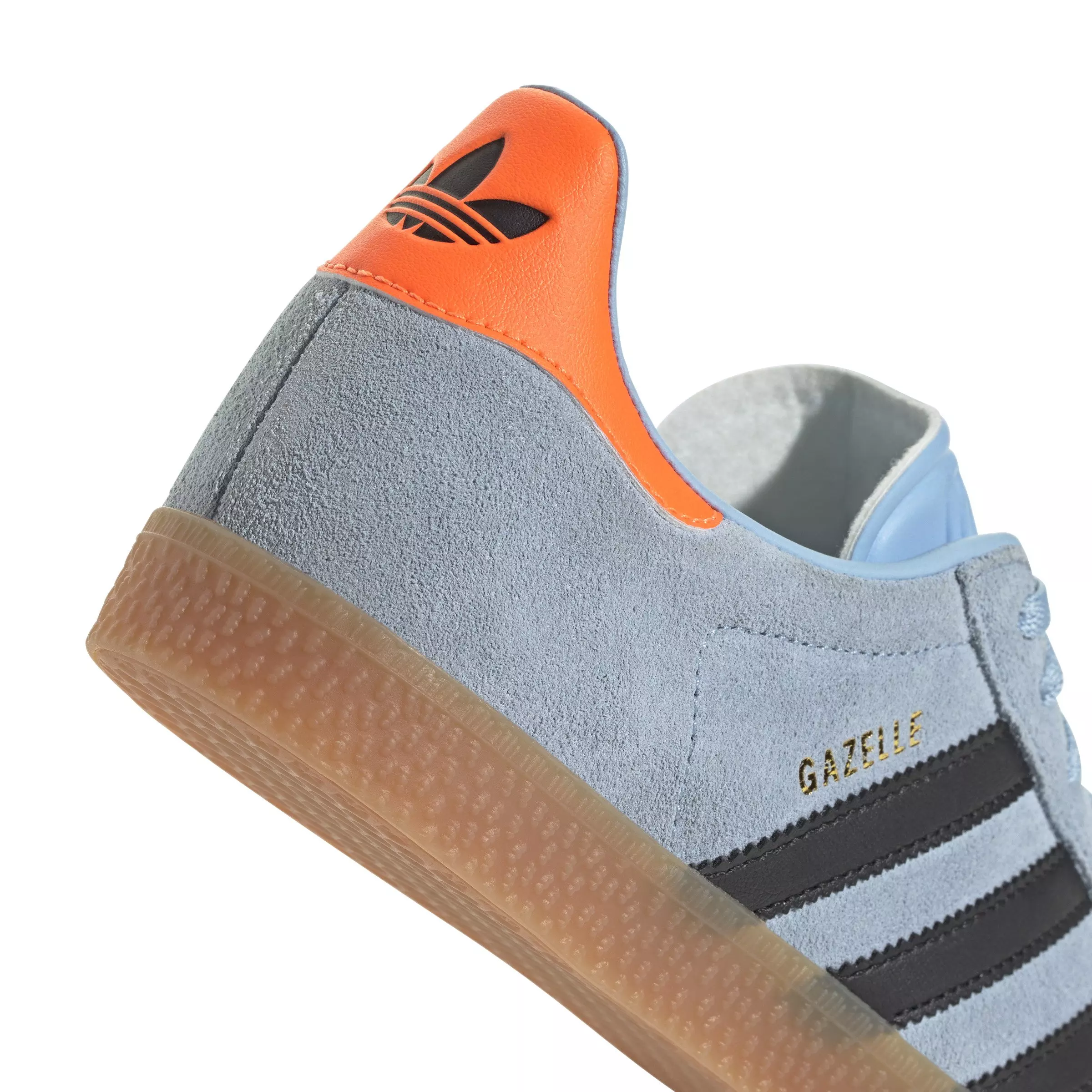 adidas Originals Gazelle "Clear Sky/Core Black/Solar Orange" Grade School Girls' Shoe - BLUE/BLACK