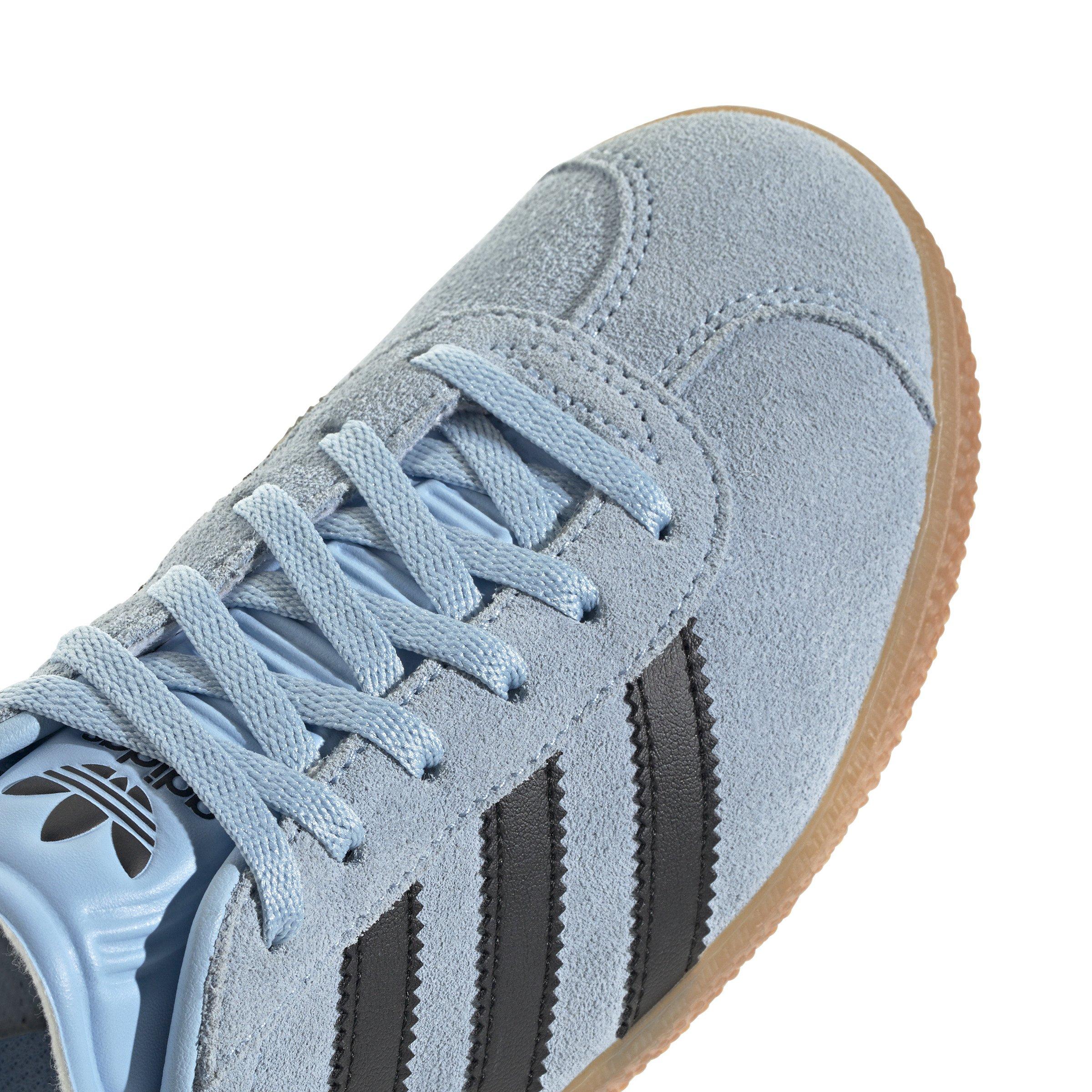 adidas Originals Gazelle "Clear Sky/Core Black/Solar Orange" Grade School Girls' Shoe - BLUE/BLACK Thumbnail View 4