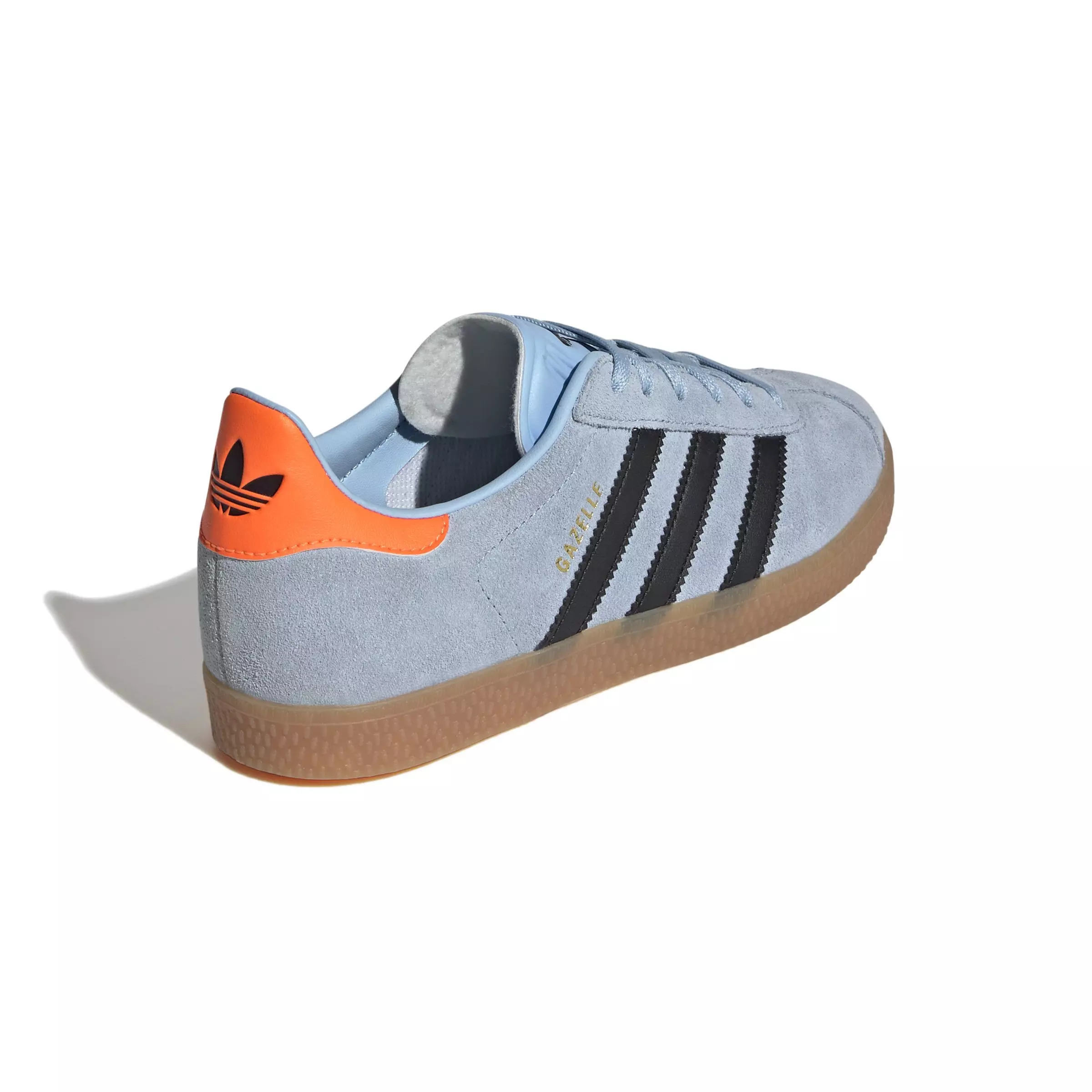 adidas Originals Gazelle "Clear Sky/Core Black/Solar Orange" Grade School Girls' Shoe - BLUE/BLACK