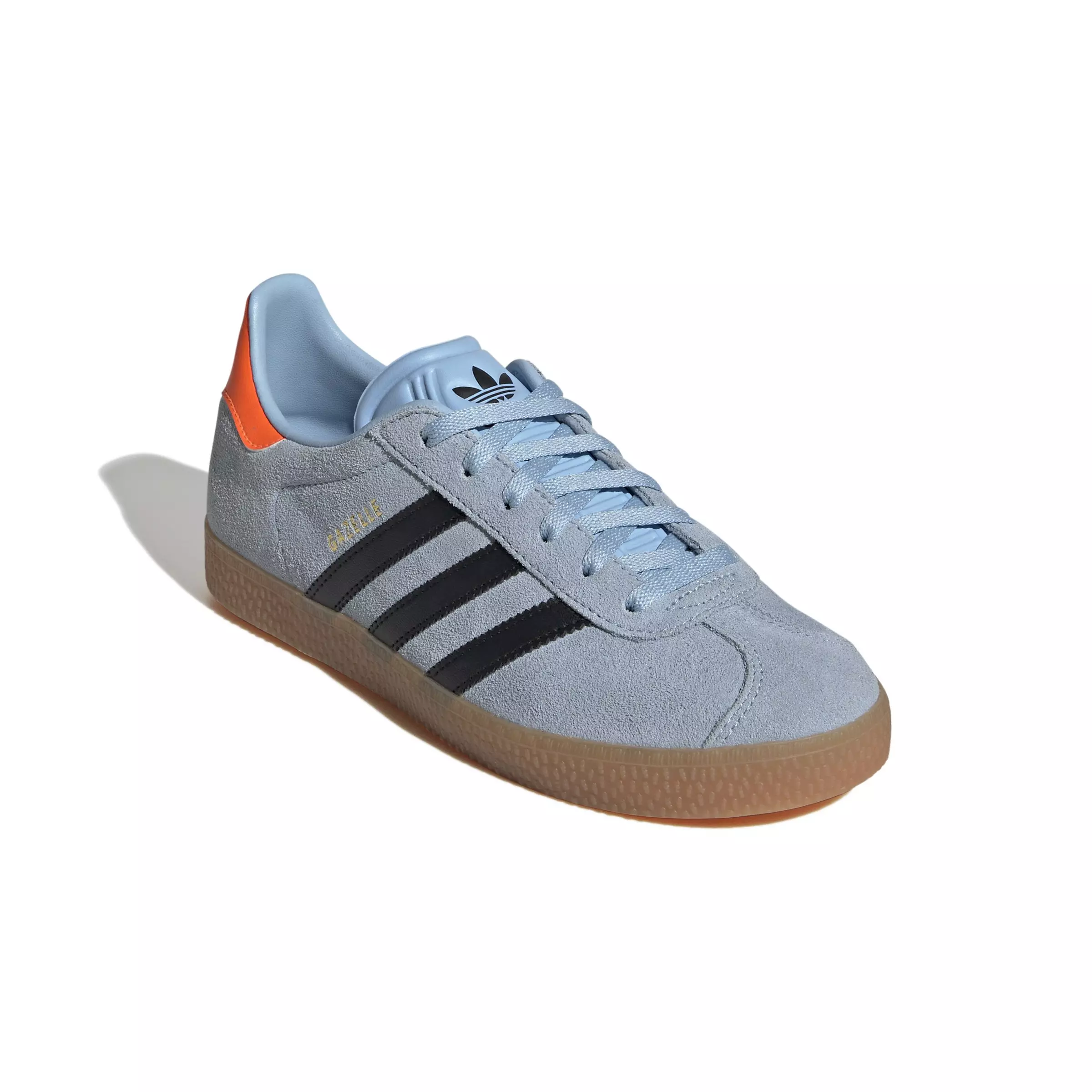 adidas Originals Gazelle "Clear Sky/Core Black/Solar Orange" Grade School Girls' Shoe - BLUE/BLACK