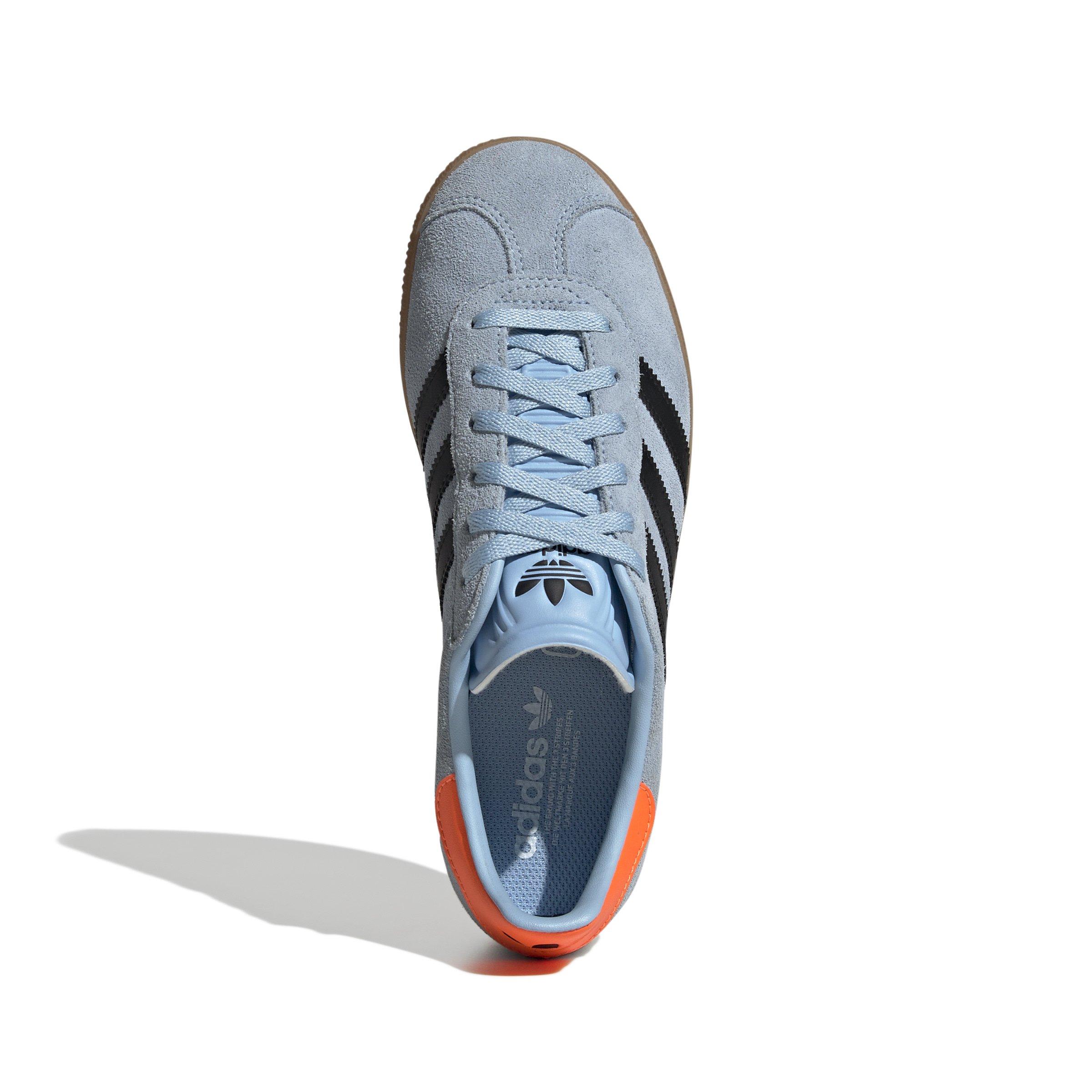 adidas Originals Gazelle "Clear Sky/Core Black/Solar Orange" Grade School Girls' Shoe - BLUE/BLACK Thumbnail View 8