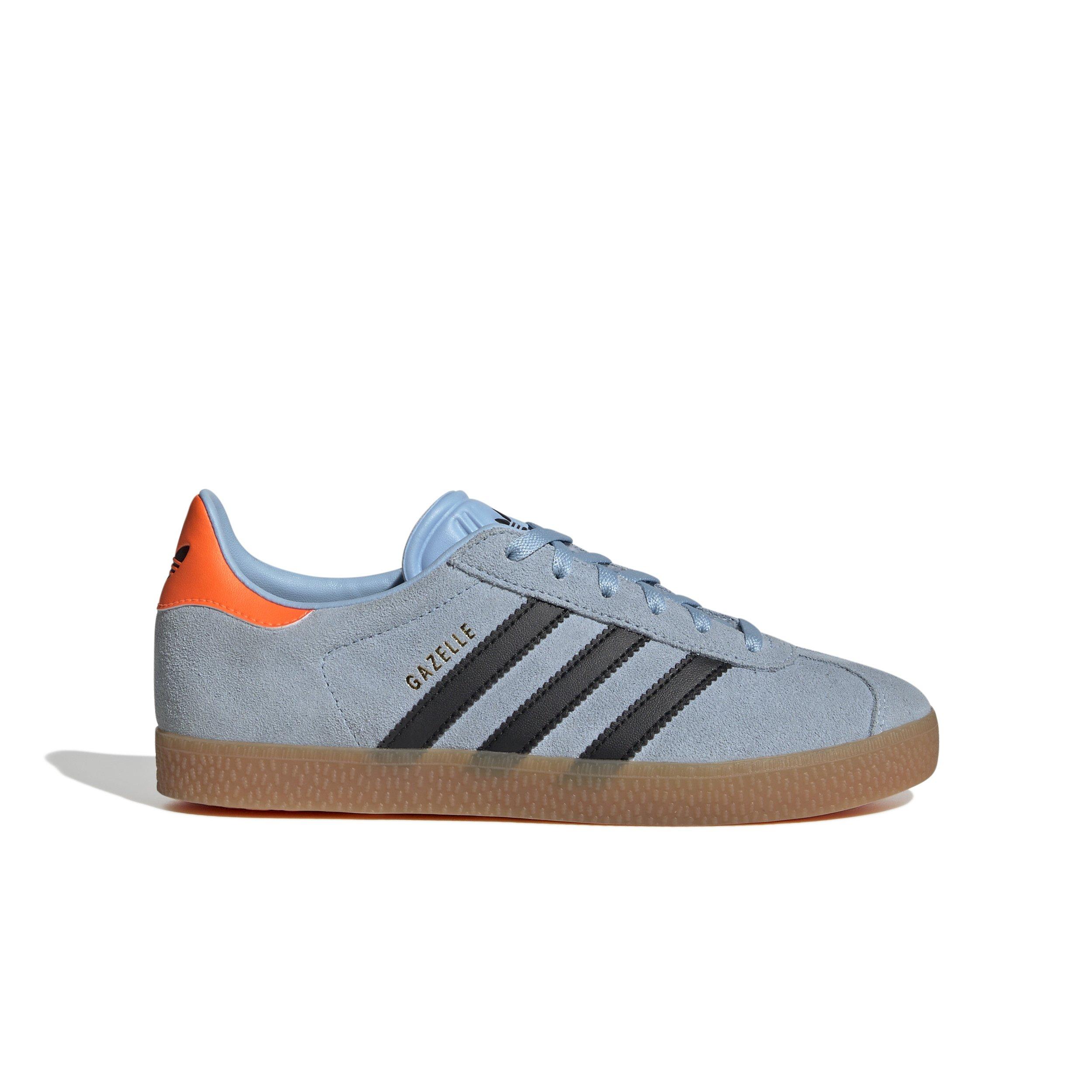 adidas Originals Gazelle "Clear Sky/Core Black/Solar Orange" Grade School Girls' Shoe - BLUE/BLACK Thumbnail View 1