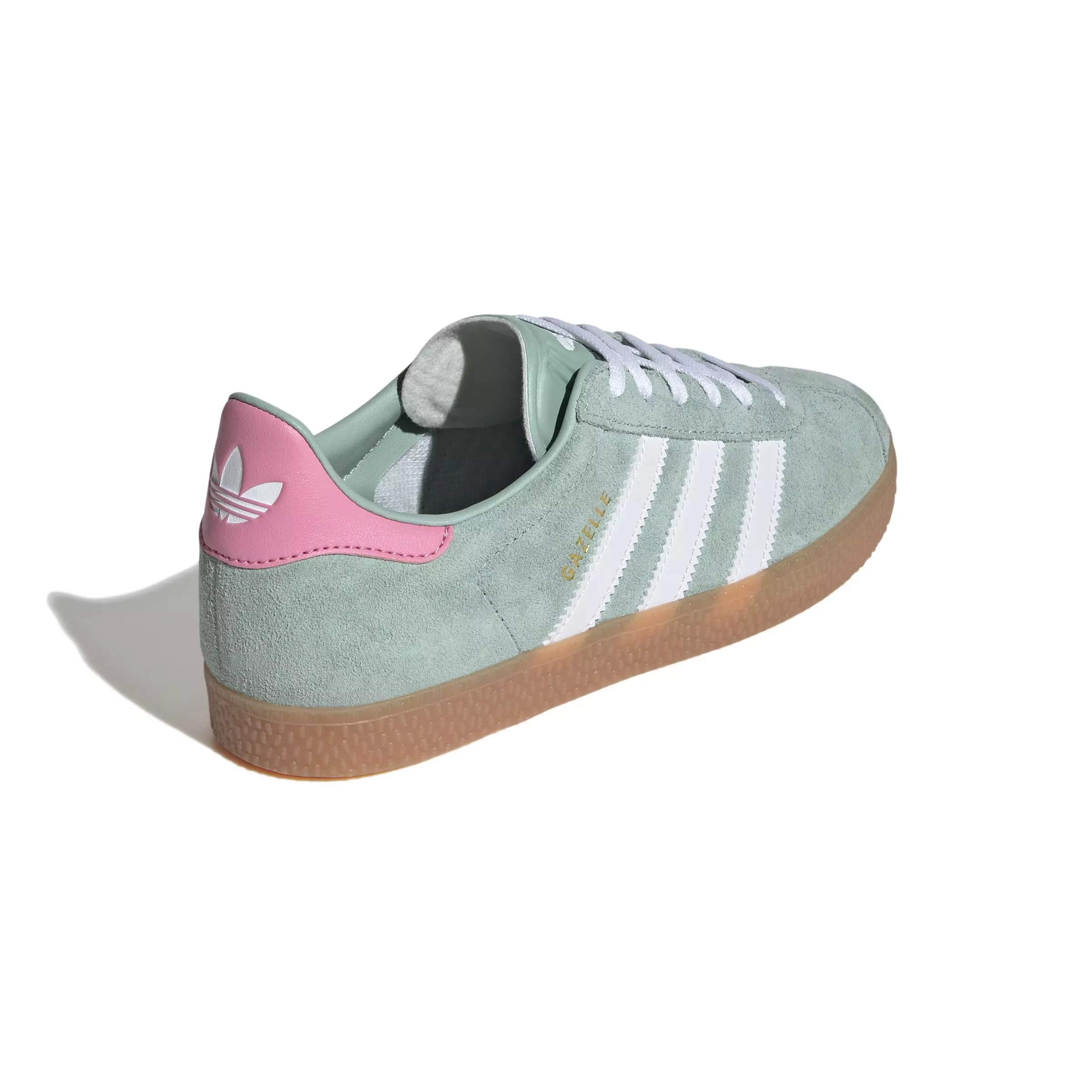adidas Originals Gazelle "Hazy Green/Ftwr White/Bliss Pink" Grade School Girls Shoe - GREEN/WHITE