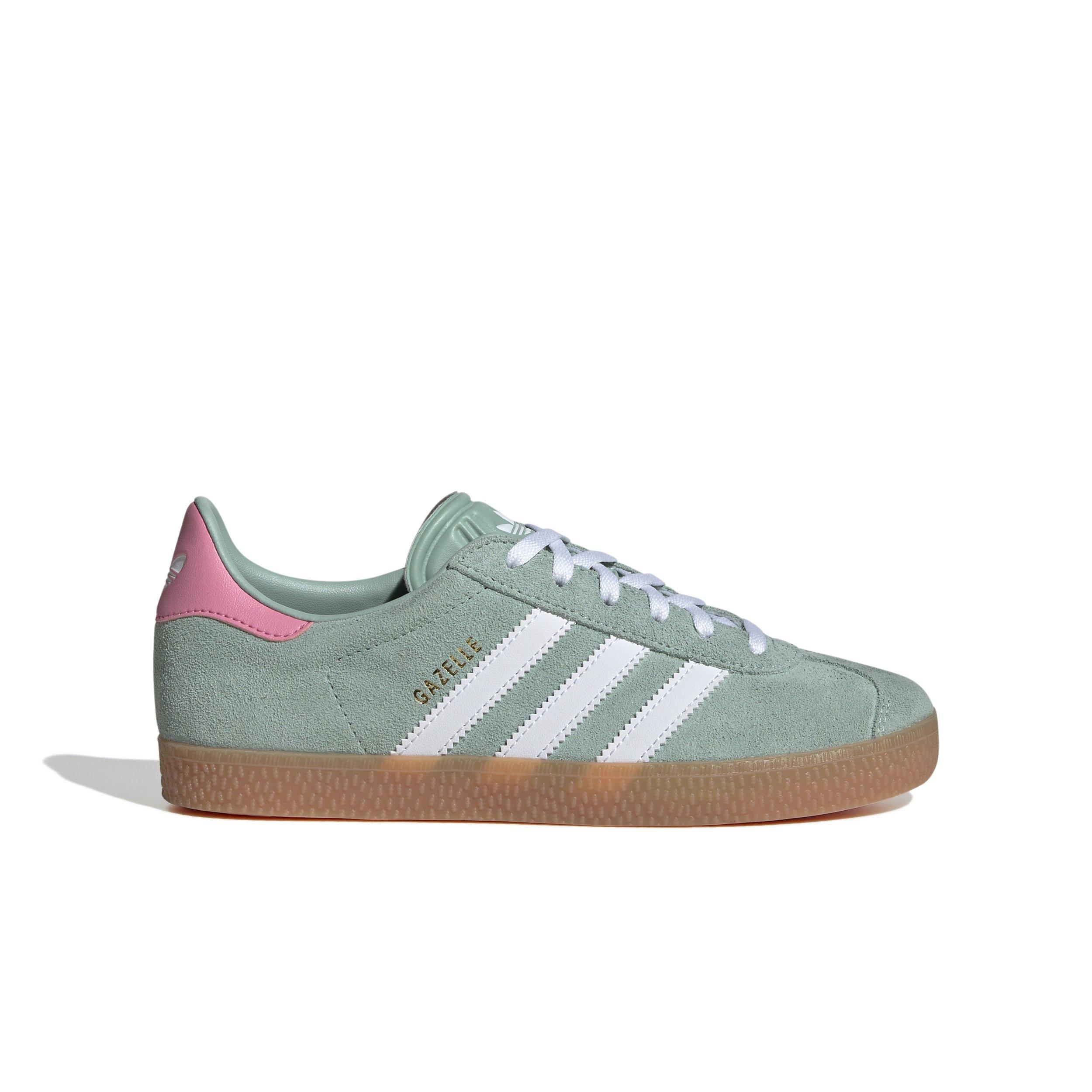 adidas Originals Gazelle "Hazy Green/Ftwr White/Bliss Pink" Grade School Girls Shoe - GREEN/WHITE