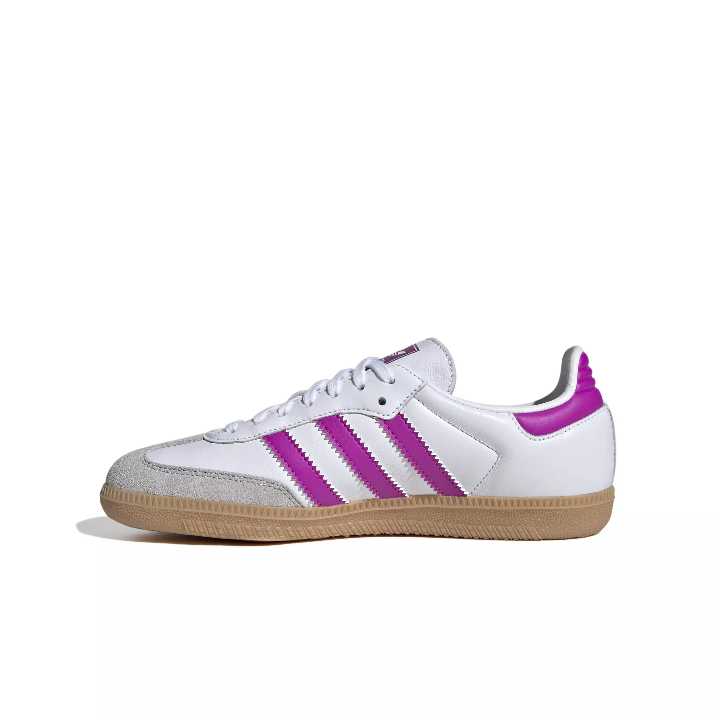 adidas Originals Samba OG "Ftwr White/Purple Burst/Gum" Grade School Girls' Shoe - WHITE/PINK