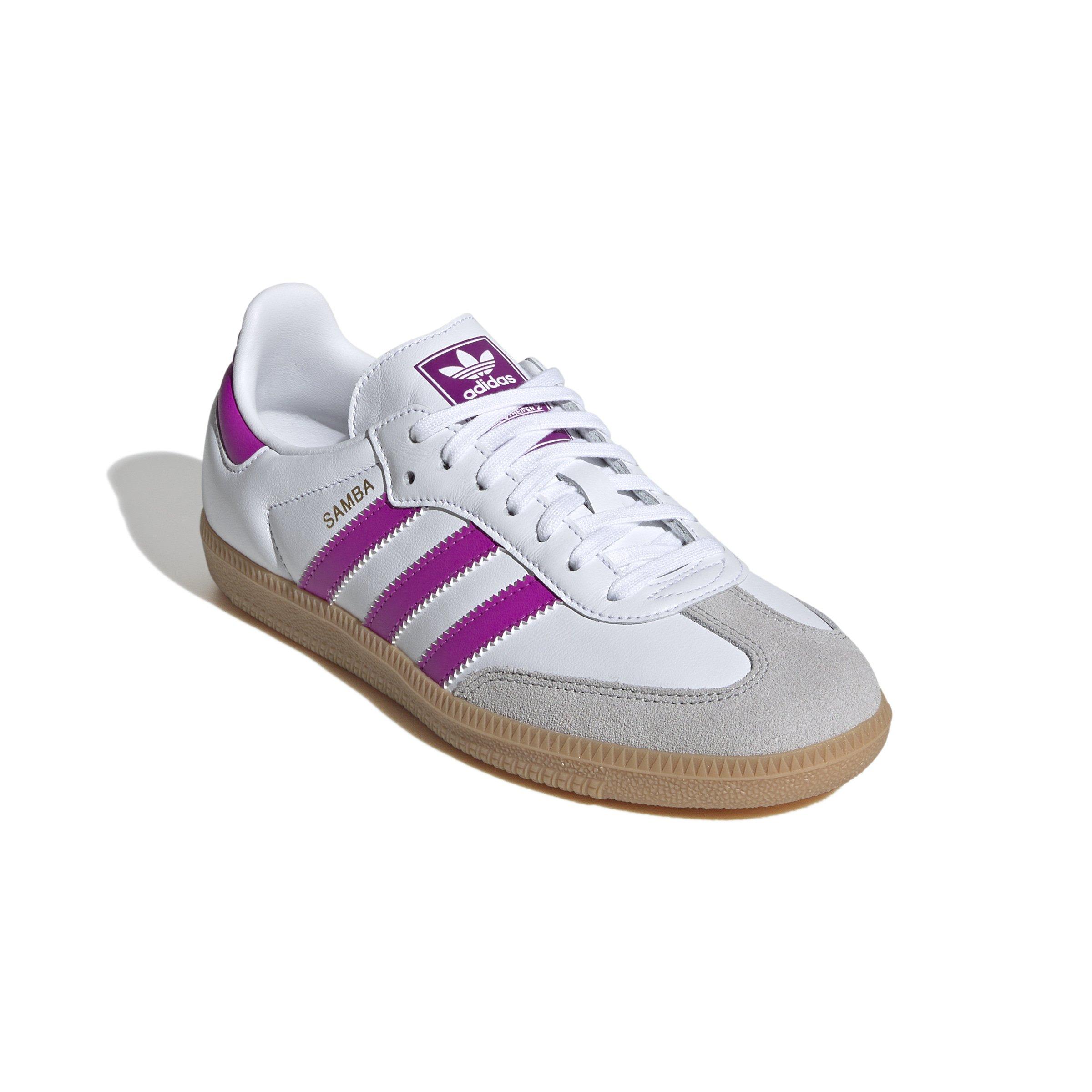 adidas Originals Samba OG "Ftwr White/Purple Burst/Gum" Grade School Girls' Shoe