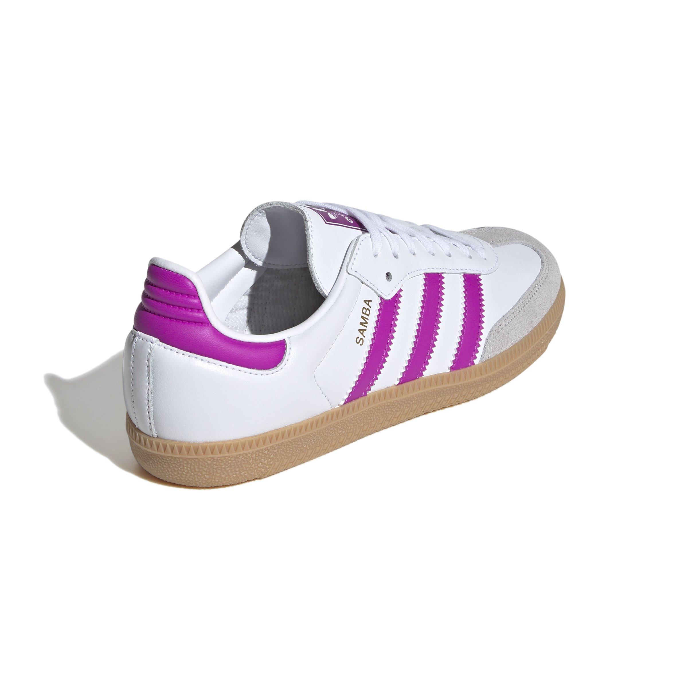 adidas Originals Samba OG "Ftwr White/Purple Burst/Gum" Grade School Girls' Shoe