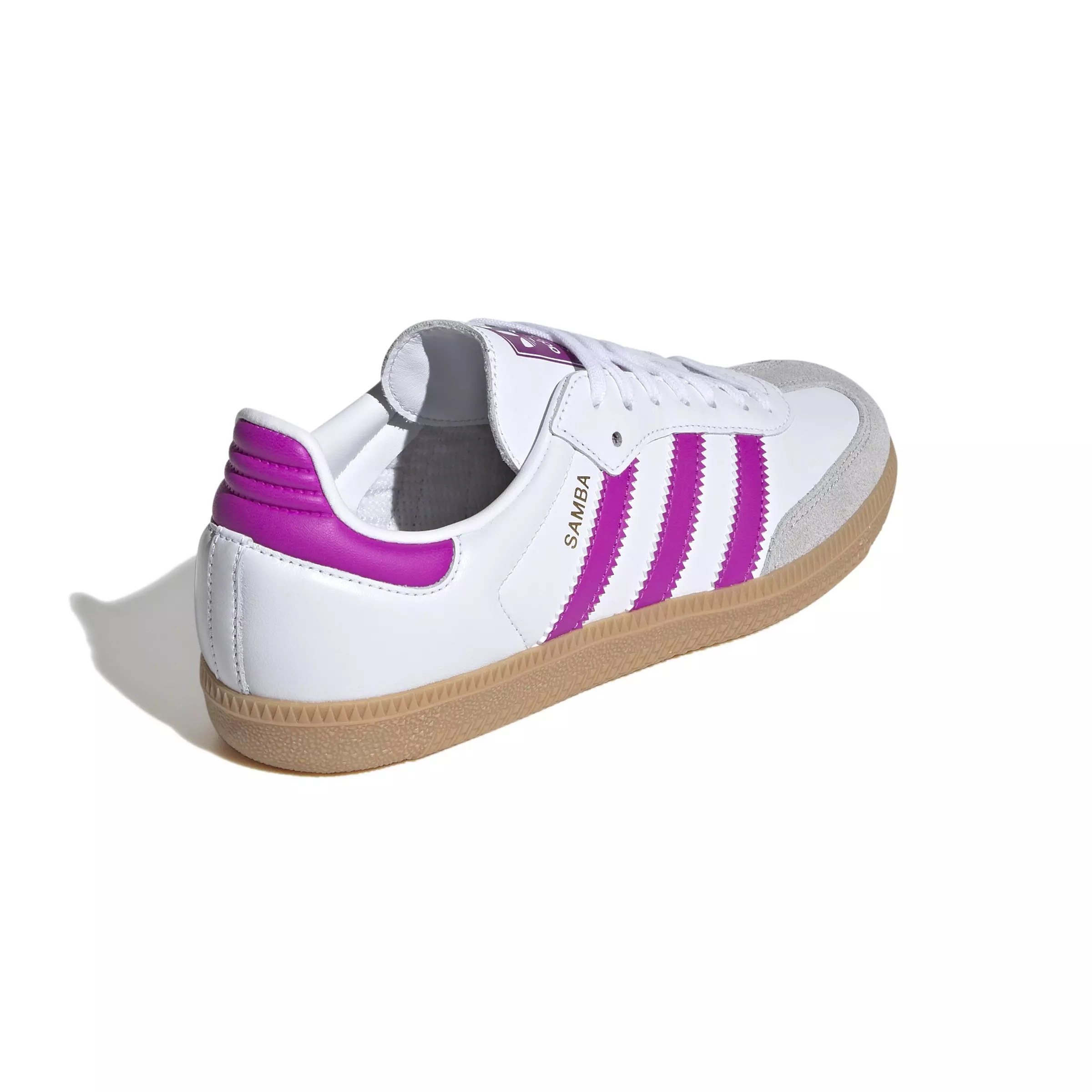adidas Originals Samba OG "Ftwr White/Purple Burst/Gum" Grade School Girls' Shoe - WHITE/PINK