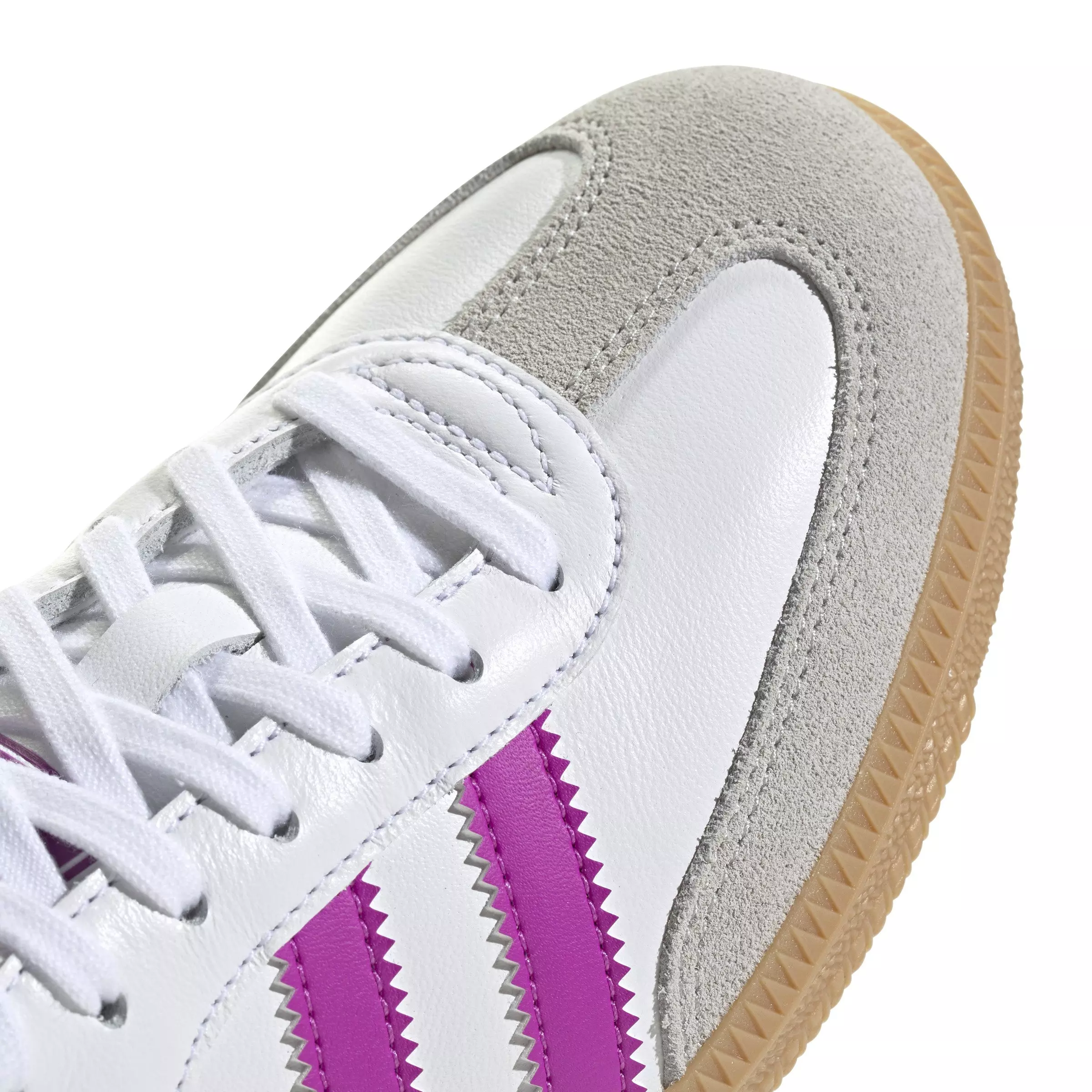 adidas Originals Samba OG "Ftwr White/Purple Burst/Gum" Grade School Girls' Shoe - WHITE/PINK