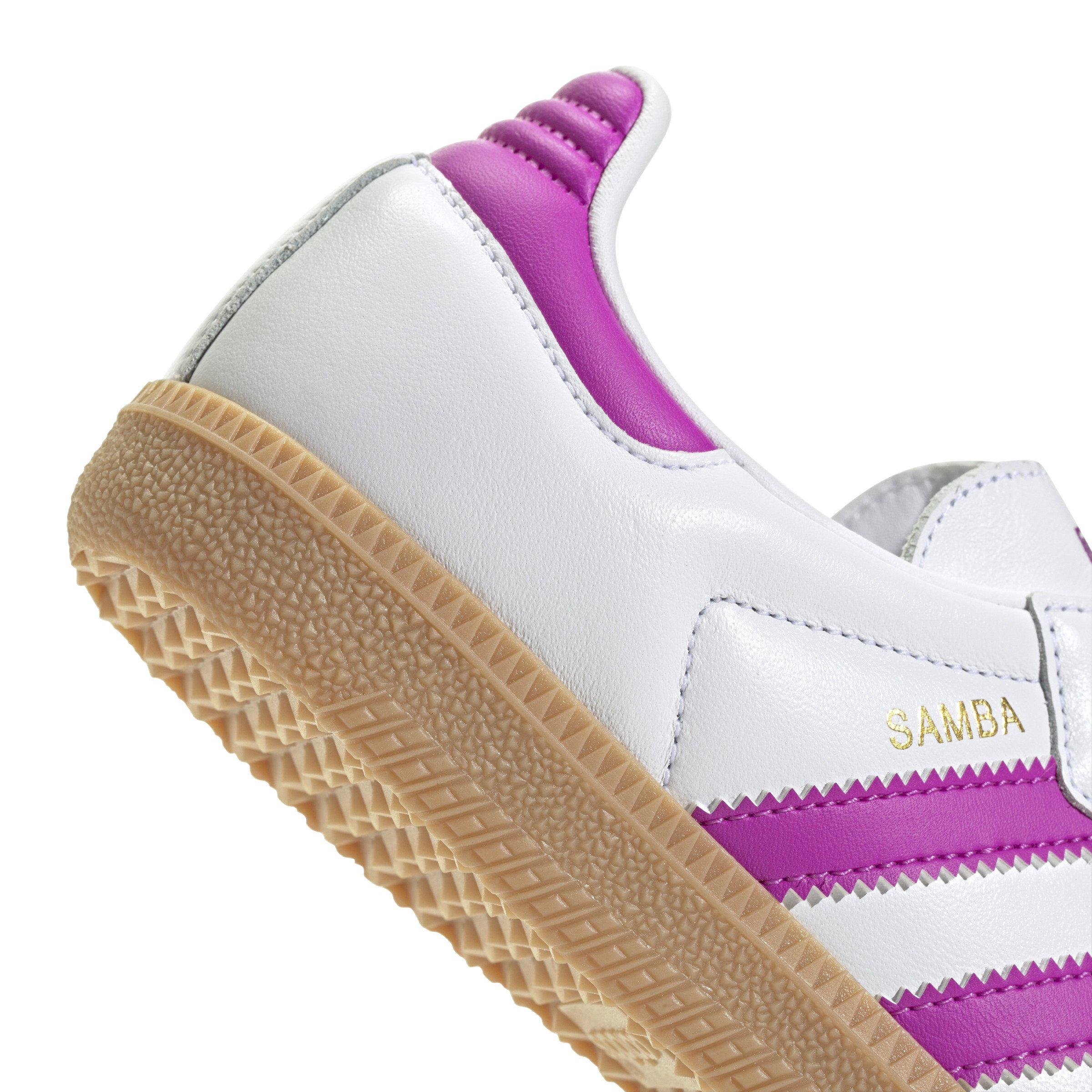 adidas Originals Samba OG "Ftwr White/Purple Burst/Gum" Grade School Girls' Shoe