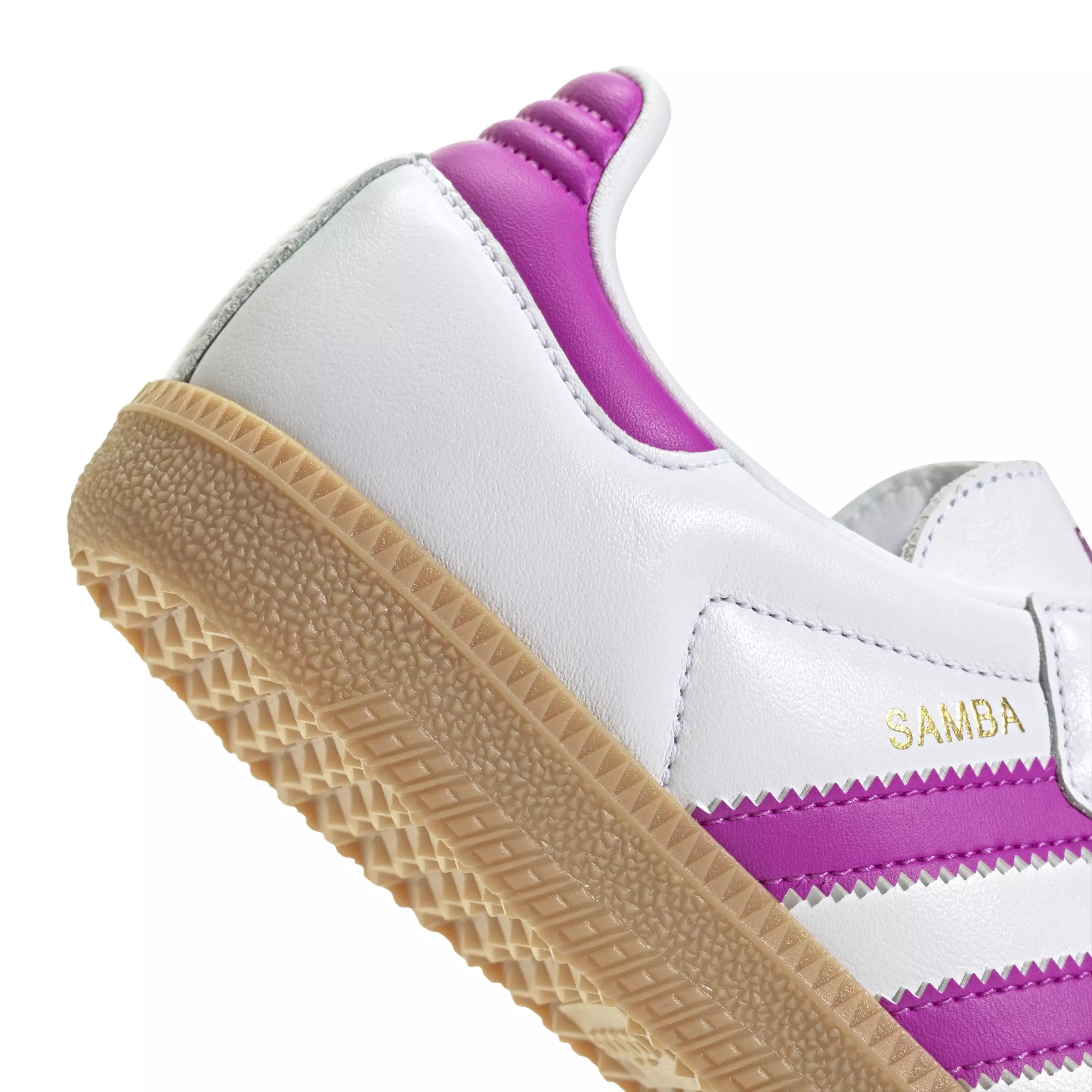 adidas Originals Samba OG "Ftwr White/Purple Burst/Gum" Grade School Girls' Shoe - WHITE/PINK