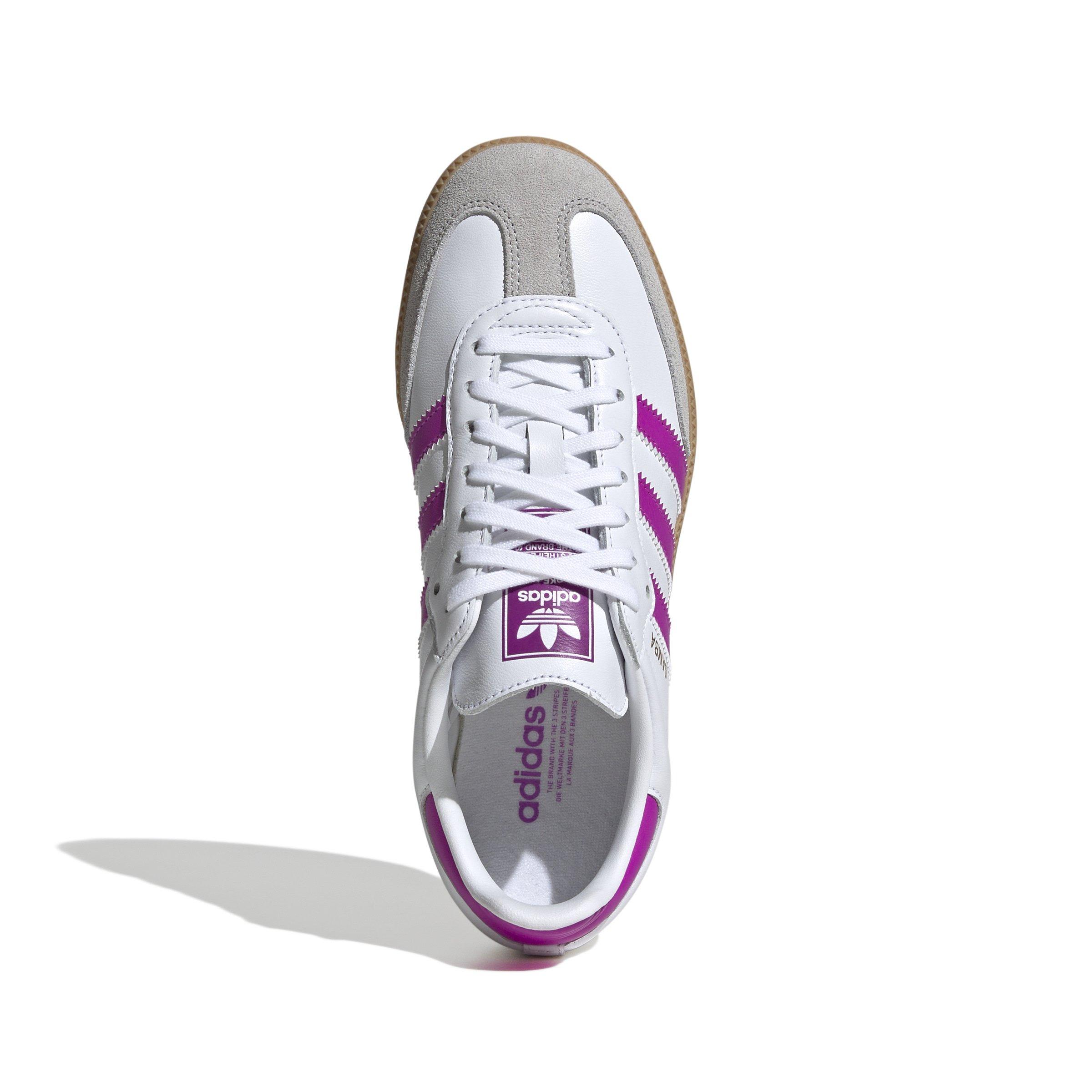 adidas Originals Samba OG "Ftwr White/Purple Burst/Gum" Grade School Girls' Shoe