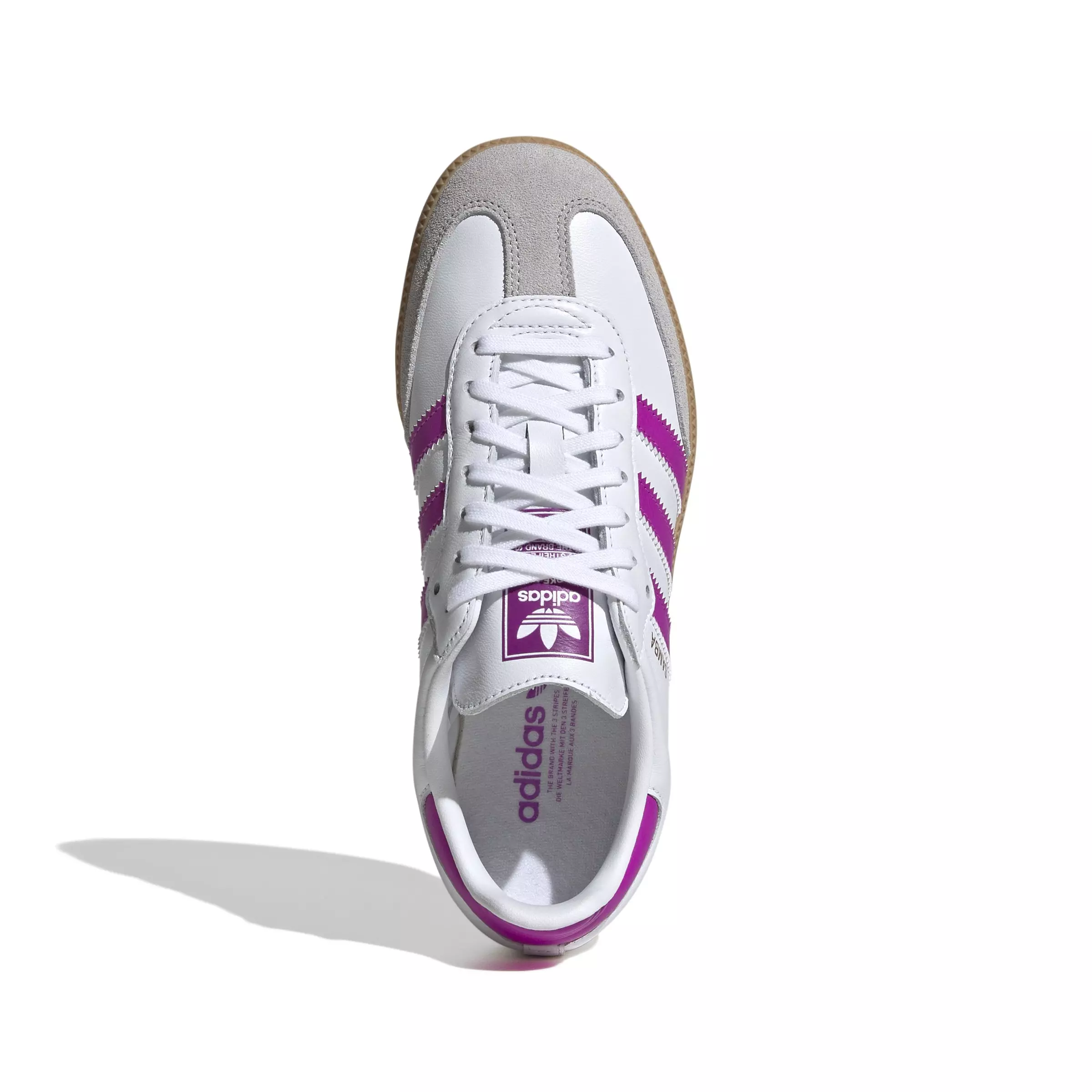 adidas Originals Samba OG "Ftwr White/Purple Burst/Gum" Grade School Girls' Shoe - WHITE/PINK