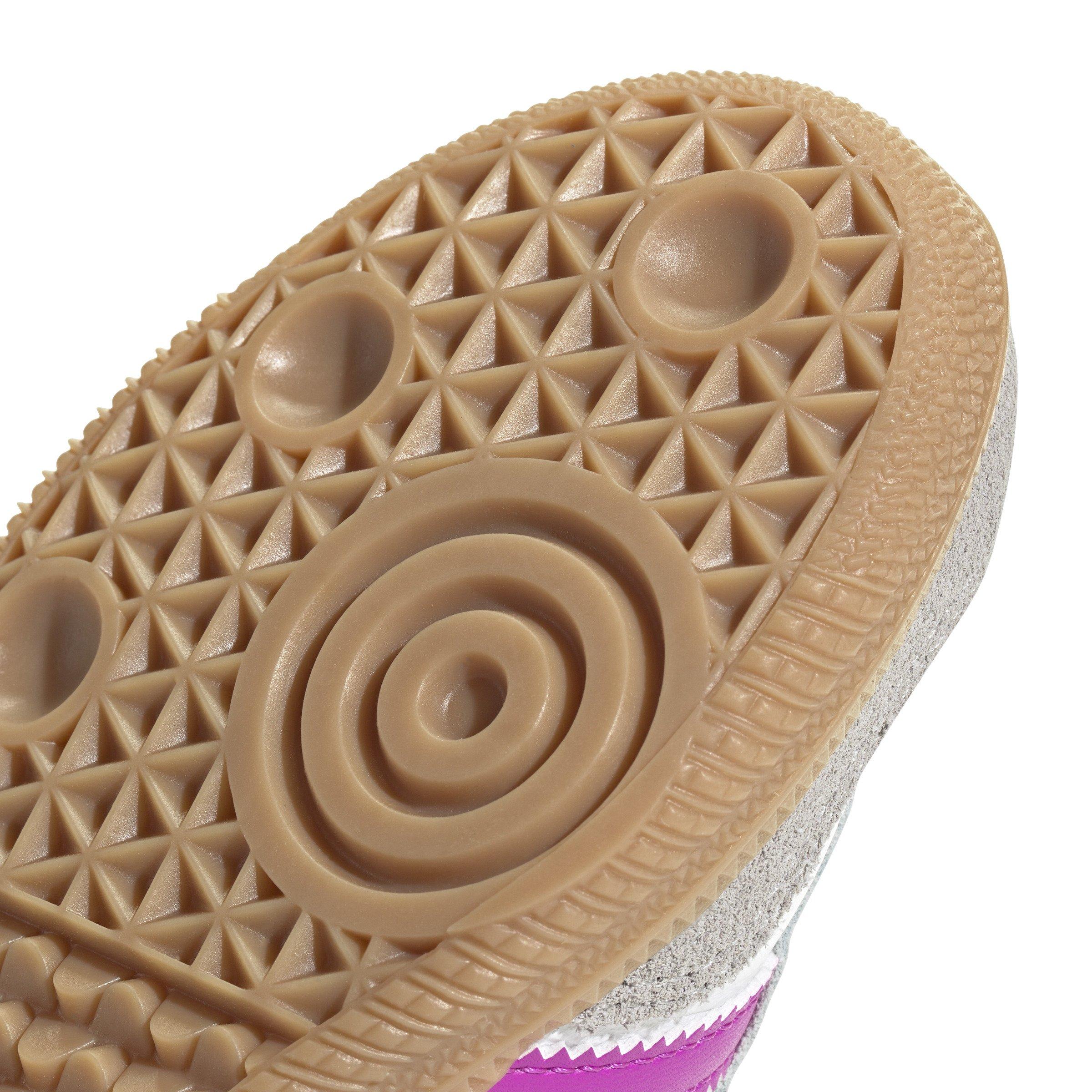 adidas Originals Samba "Ftwr White/Purple Burst/Gum" Preschool Girls' Shoe - WHITE/PINK Thumbnail View 5