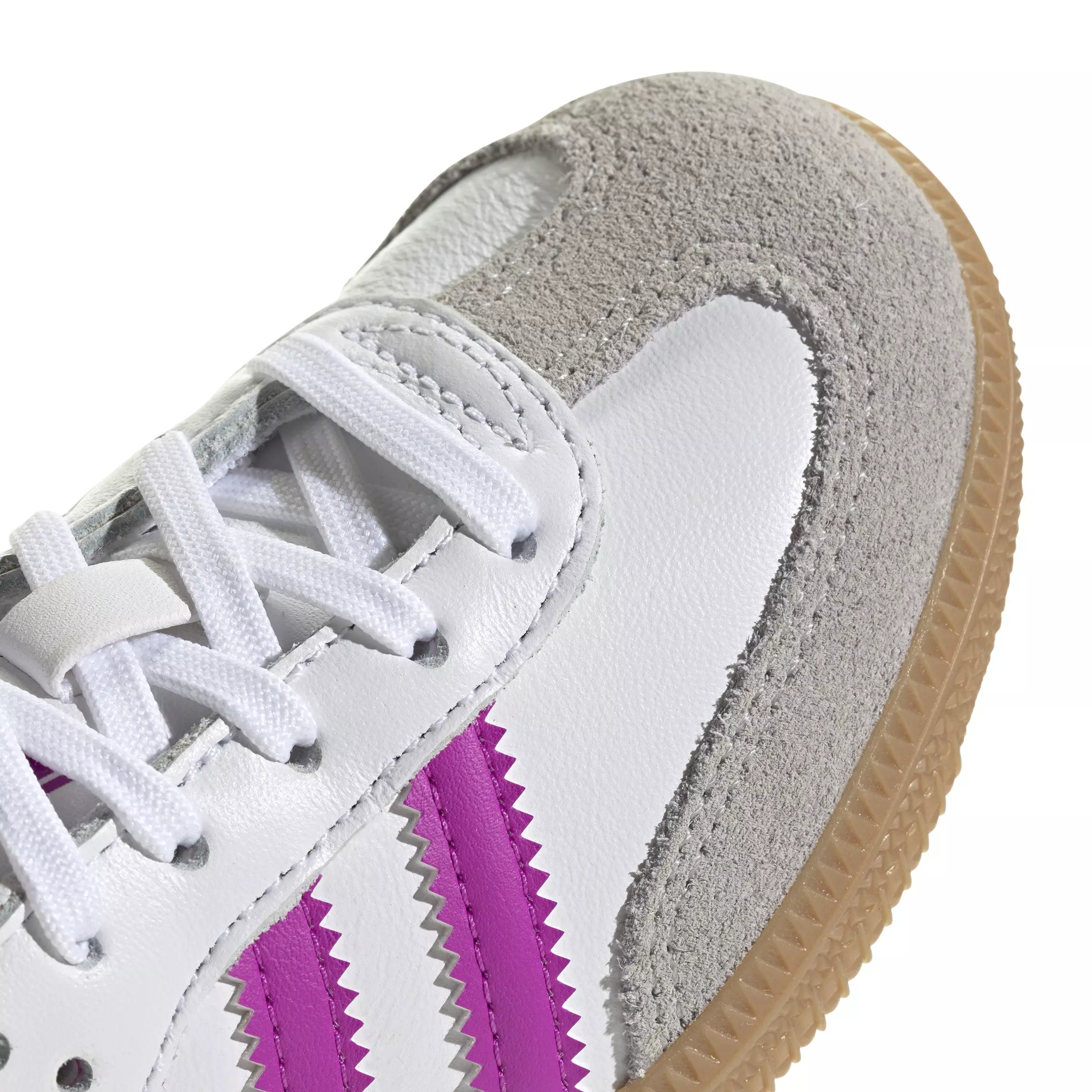 adidas Originals Samba "Ftwr White/Purple Burst/Gum" Preschool Girls' Shoe - WHITE/PINK