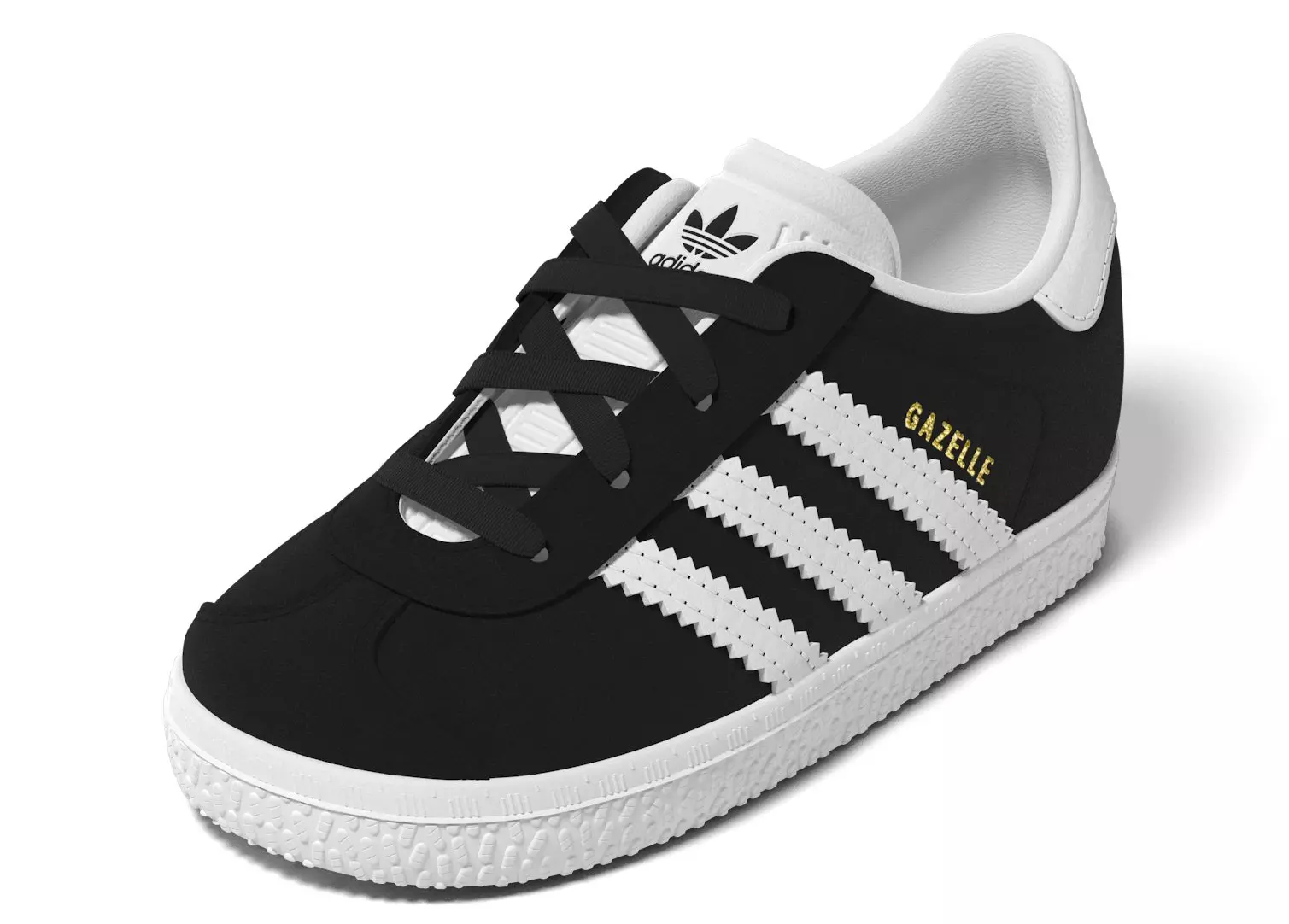 adidas Originals Gazelle "Core Black/Cloud White" Toddler Girls' Shoe - BLACK/WHITE