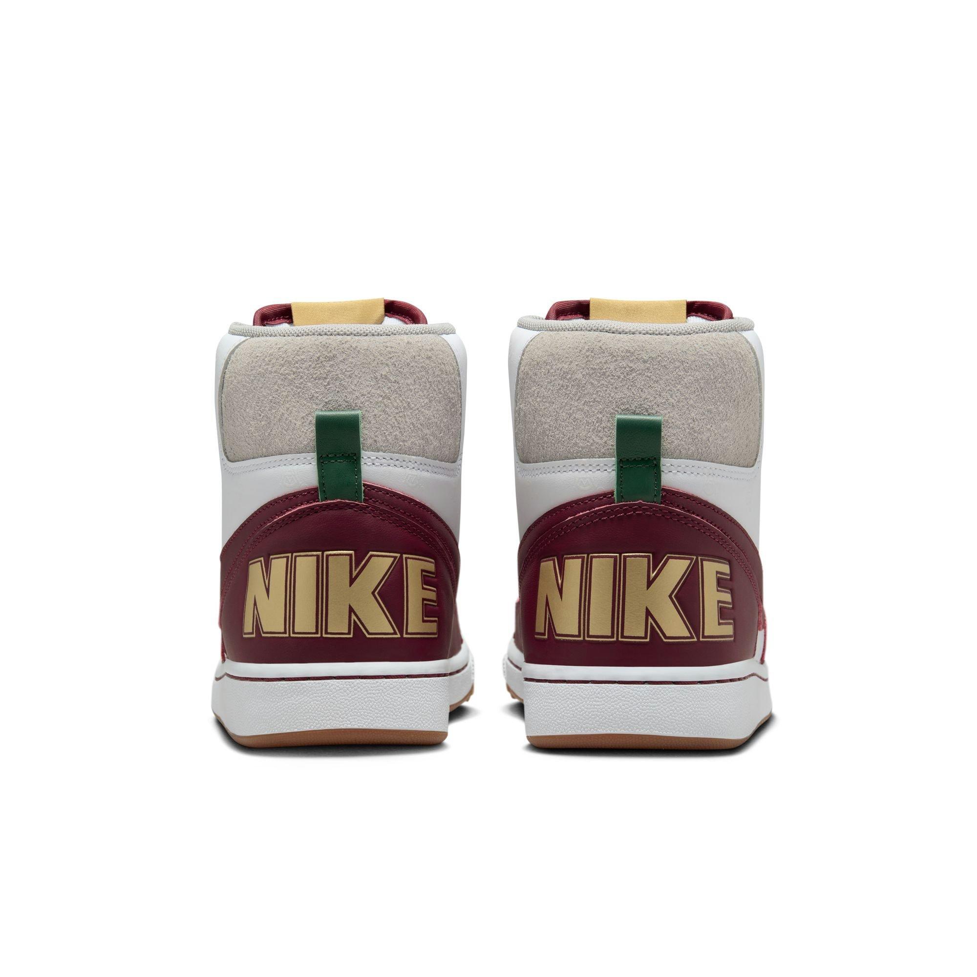 Nike Terminator High "Alabama A&M University" Men's Shoe - WHITE/DEEP MAROON/METALLIC GOLD Thumbnail View 12