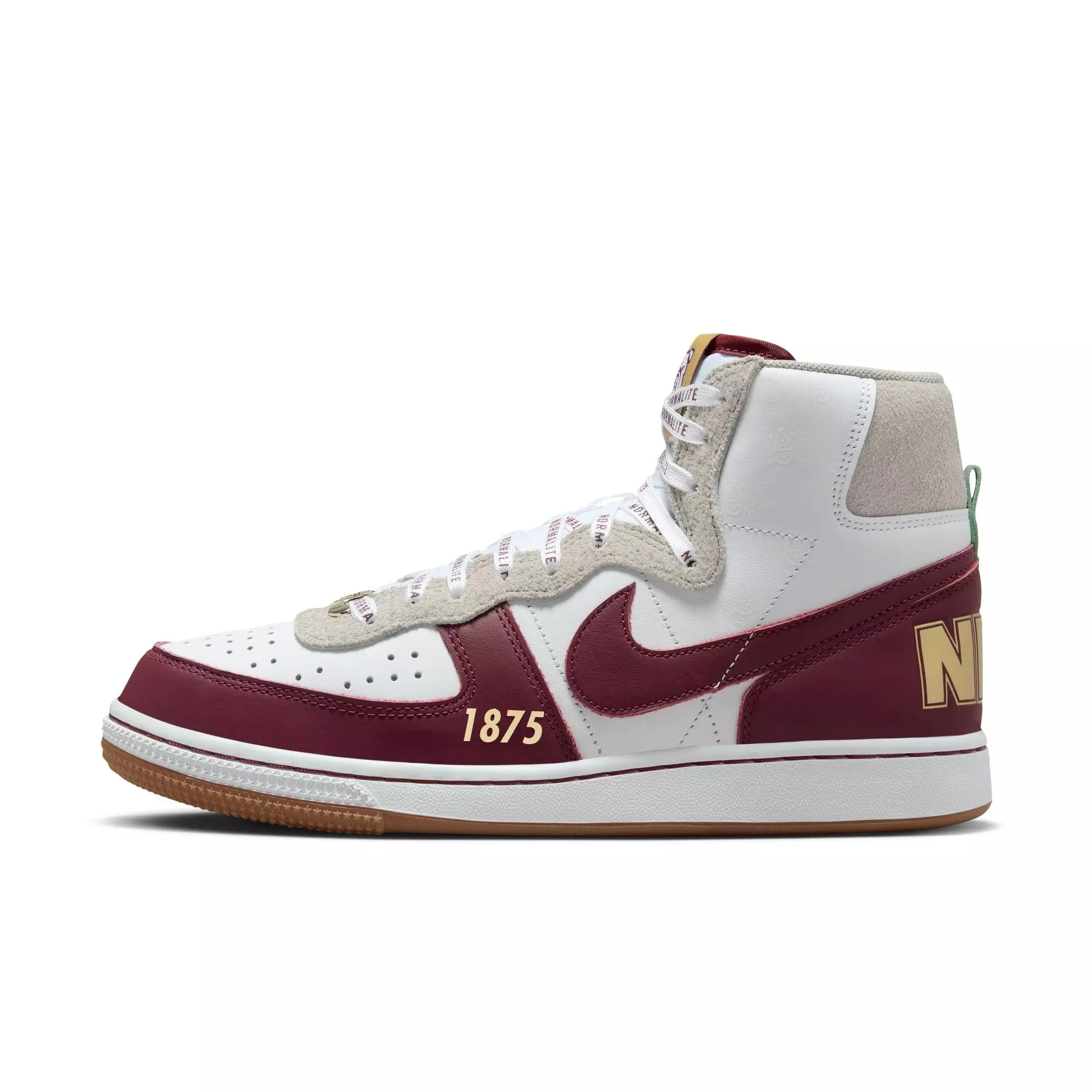Nike Terminator High "Alabama A&M University" Men's Shoe - WHITE/DEEP MAROON/METALLIC GOLD