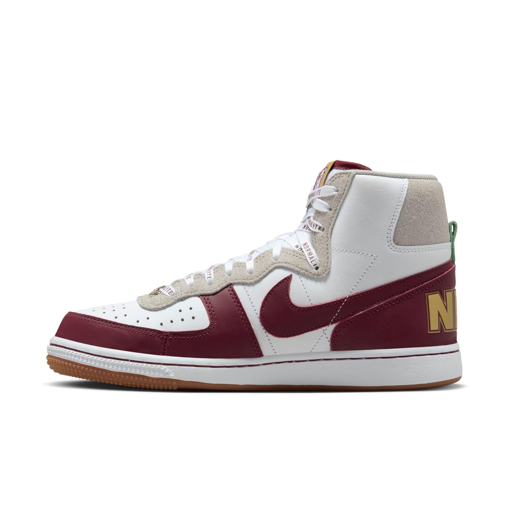 Nike Terminator High "Alabama A&M University" Men's Shoe - WHITE/DEEP MAROON/METALLIC GOLD Thumbnail View 11