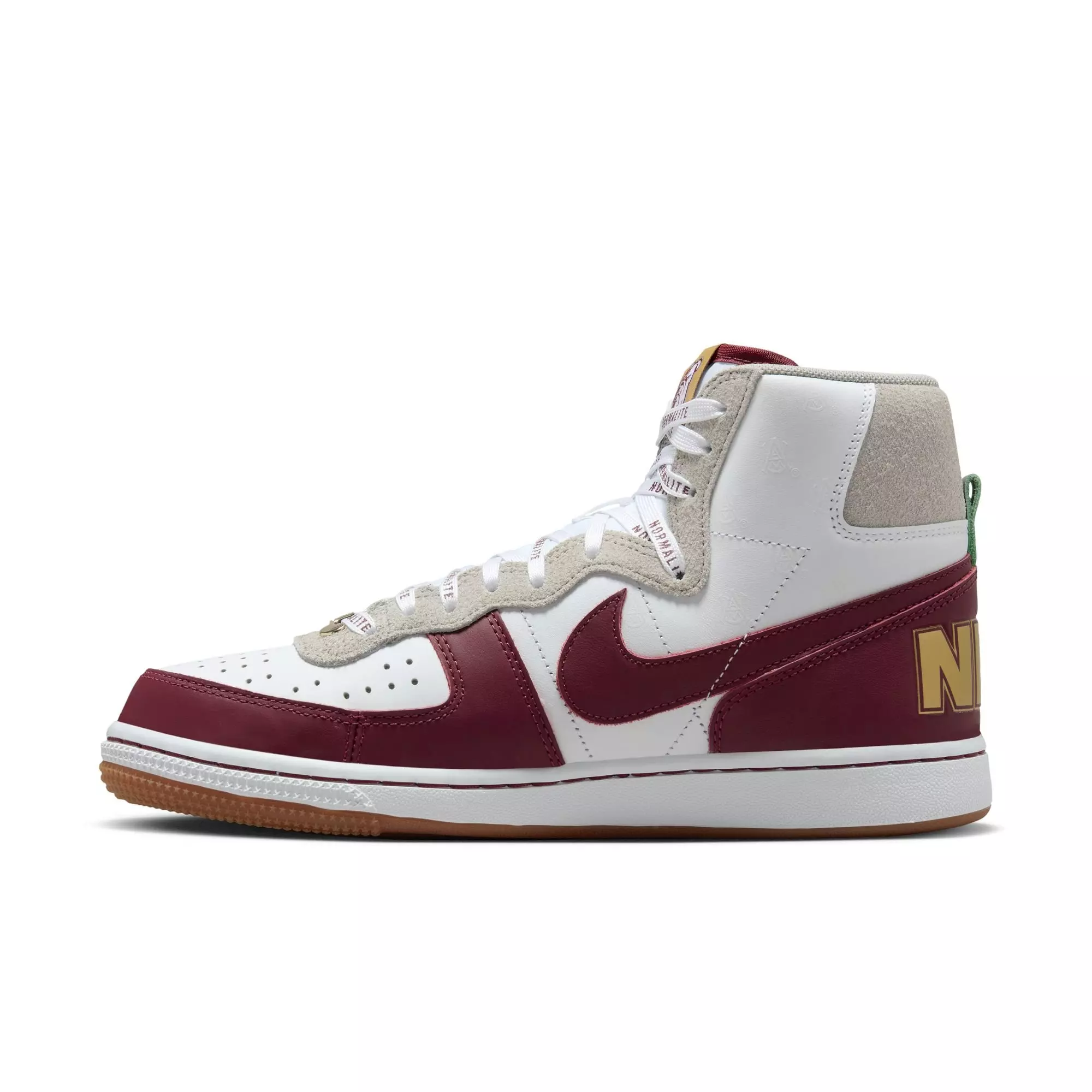 Nike Terminator High "Alabama A&M University" Men's Shoe - WHITE/DEEP MAROON/METALLIC GOLD