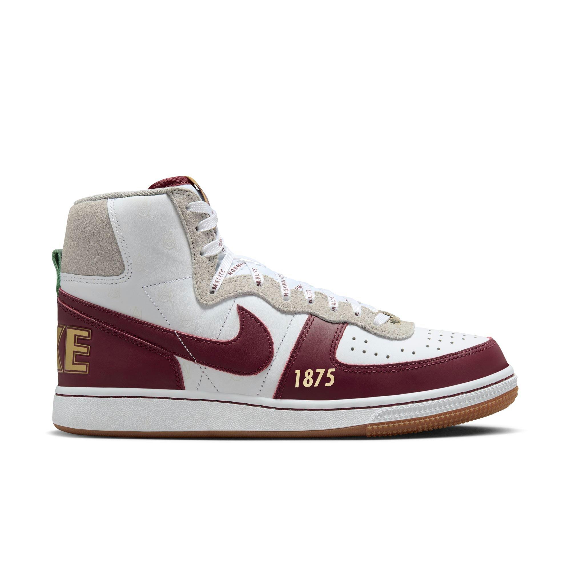Nike Terminator High "Alabama A&M University" Men's Shoe - WHITE/DEEP MAROON/METALLIC GOLD Thumbnail View 1