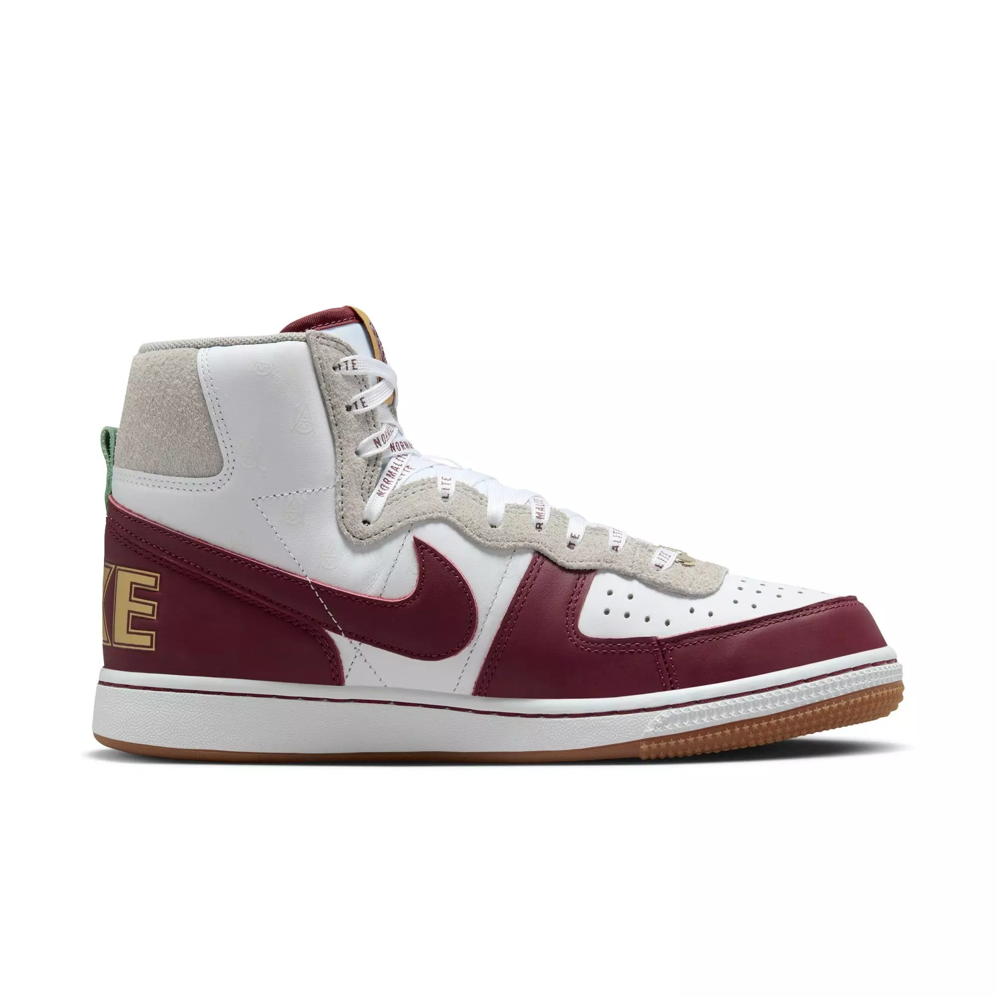 Nike Terminator High "Alabama A&M University" Men's Shoe - WHITE/DEEP MAROON/METALLIC GOLD