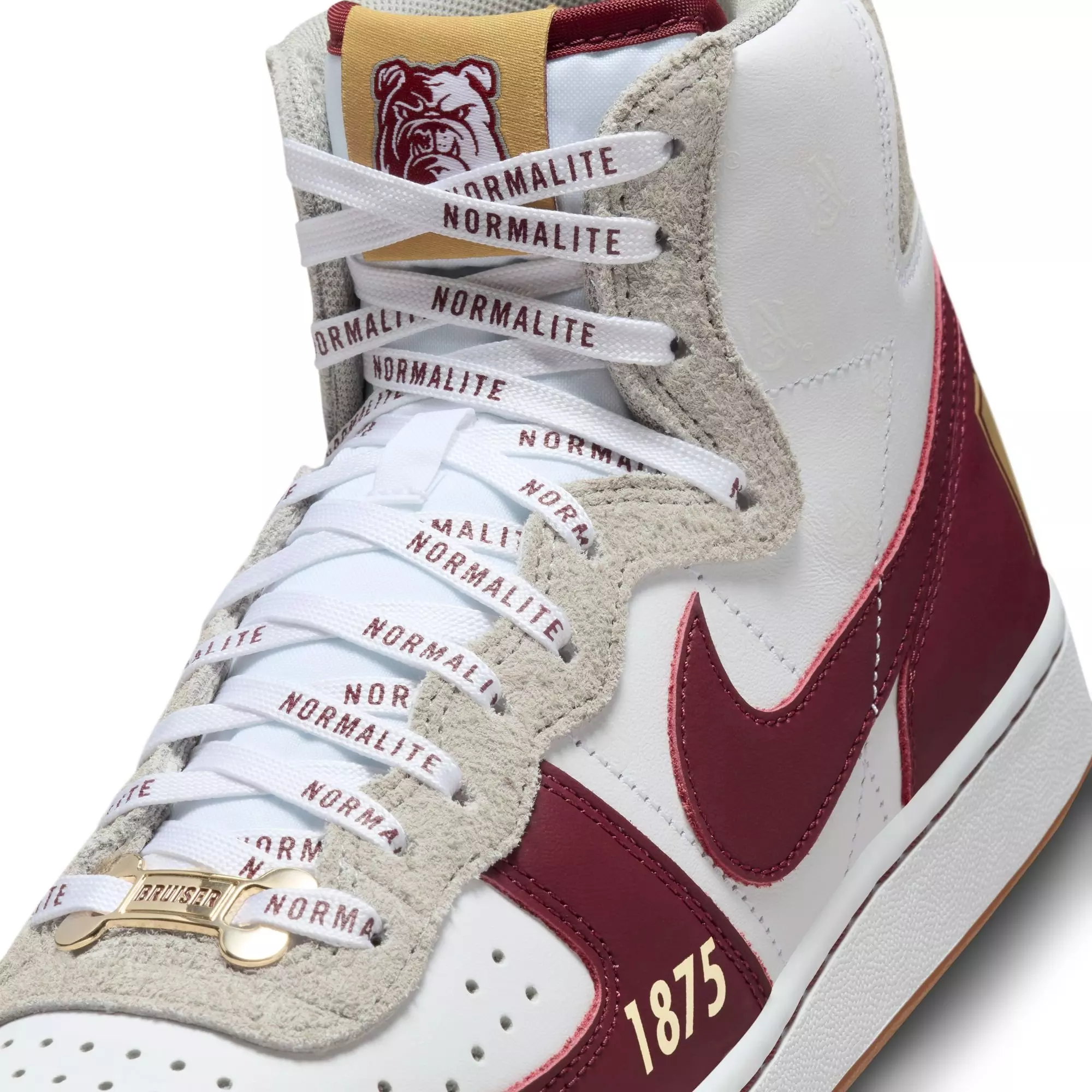 Nike Terminator High "Alabama A&M University" Men's Shoe - WHITE/DEEP MAROON/METALLIC GOLD