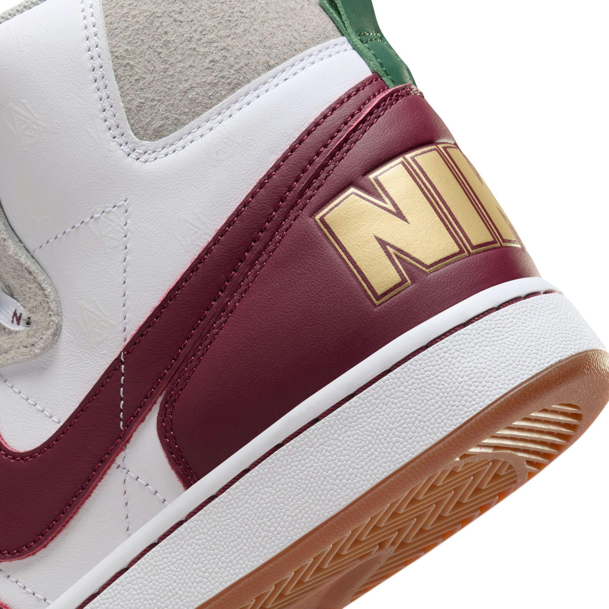 Nike Terminator High "Alabama A&M University" Men's Shoe - WHITE/DEEP MAROON/METALLIC GOLD Thumbnail View 7