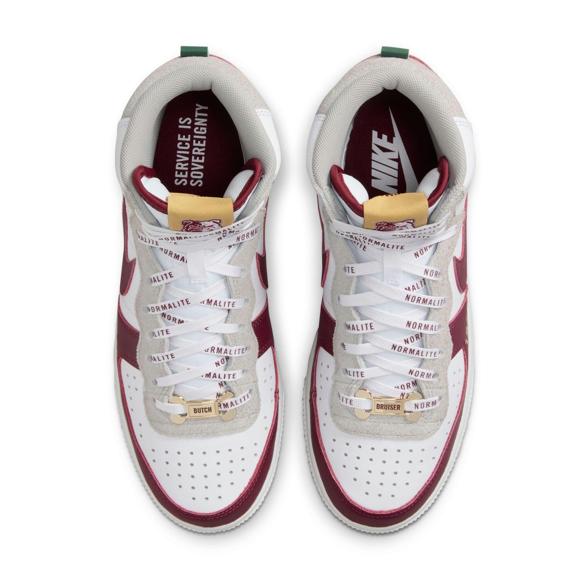 Nike Terminator High "Alabama A&M University" Men's Shoe - WHITE/DEEP MAROON/METALLIC GOLD Thumbnail View 13