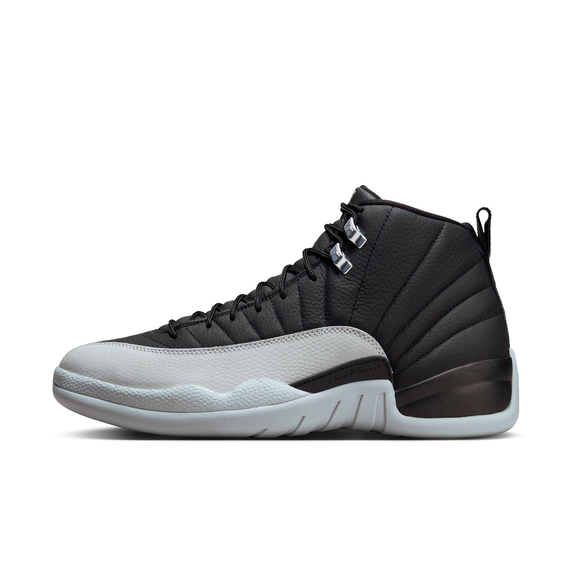 Jordan 12 Retro "Black and Wolf Grey" Men's Shoe - BLACK/WOLF GREY/WHITE Thumbnail View 6