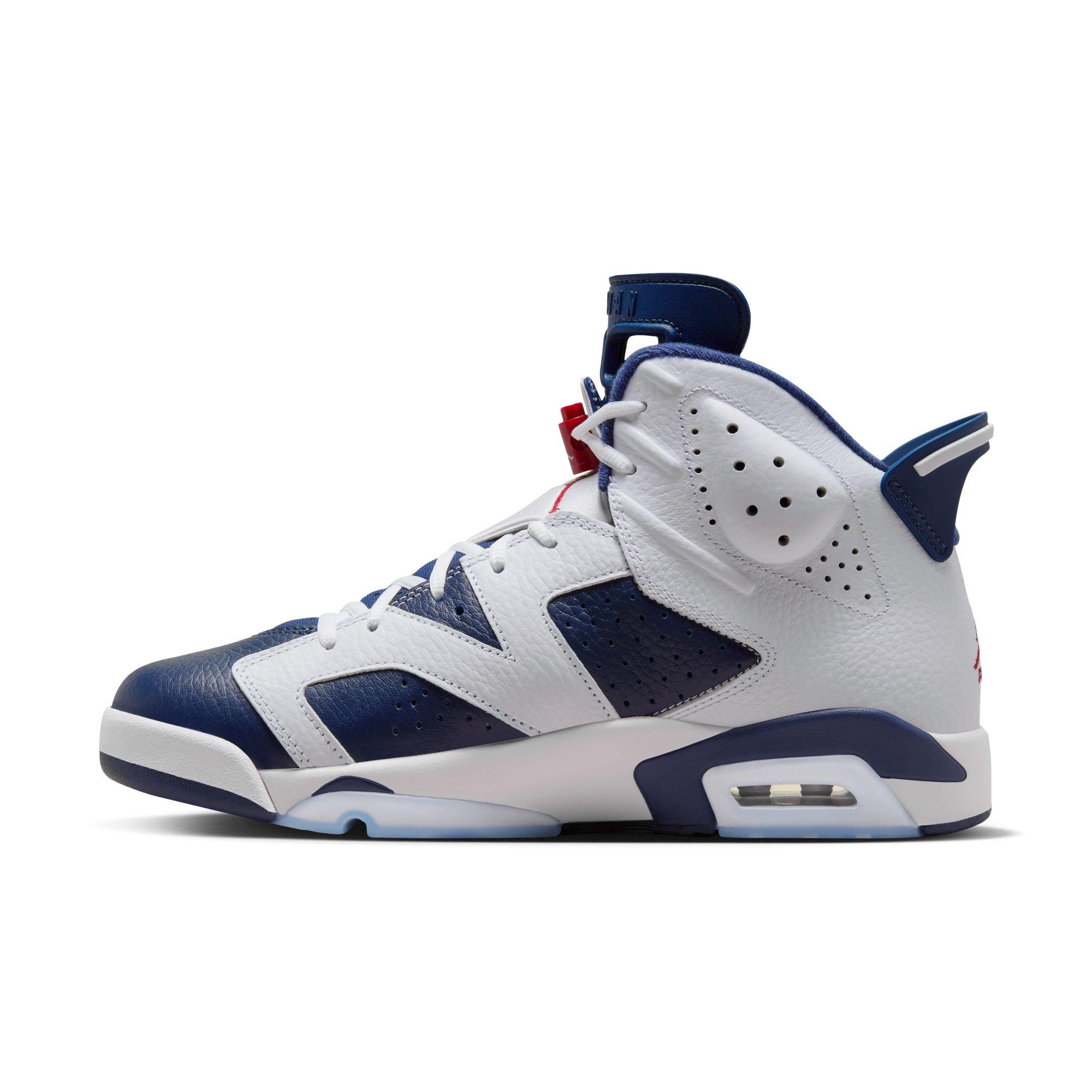 Jordan 6 Retro "White And Midnight Navy" Men's Shoe - WHITE/VARSITY RED/MIDNIGHT NAVY Thumbnail View 9