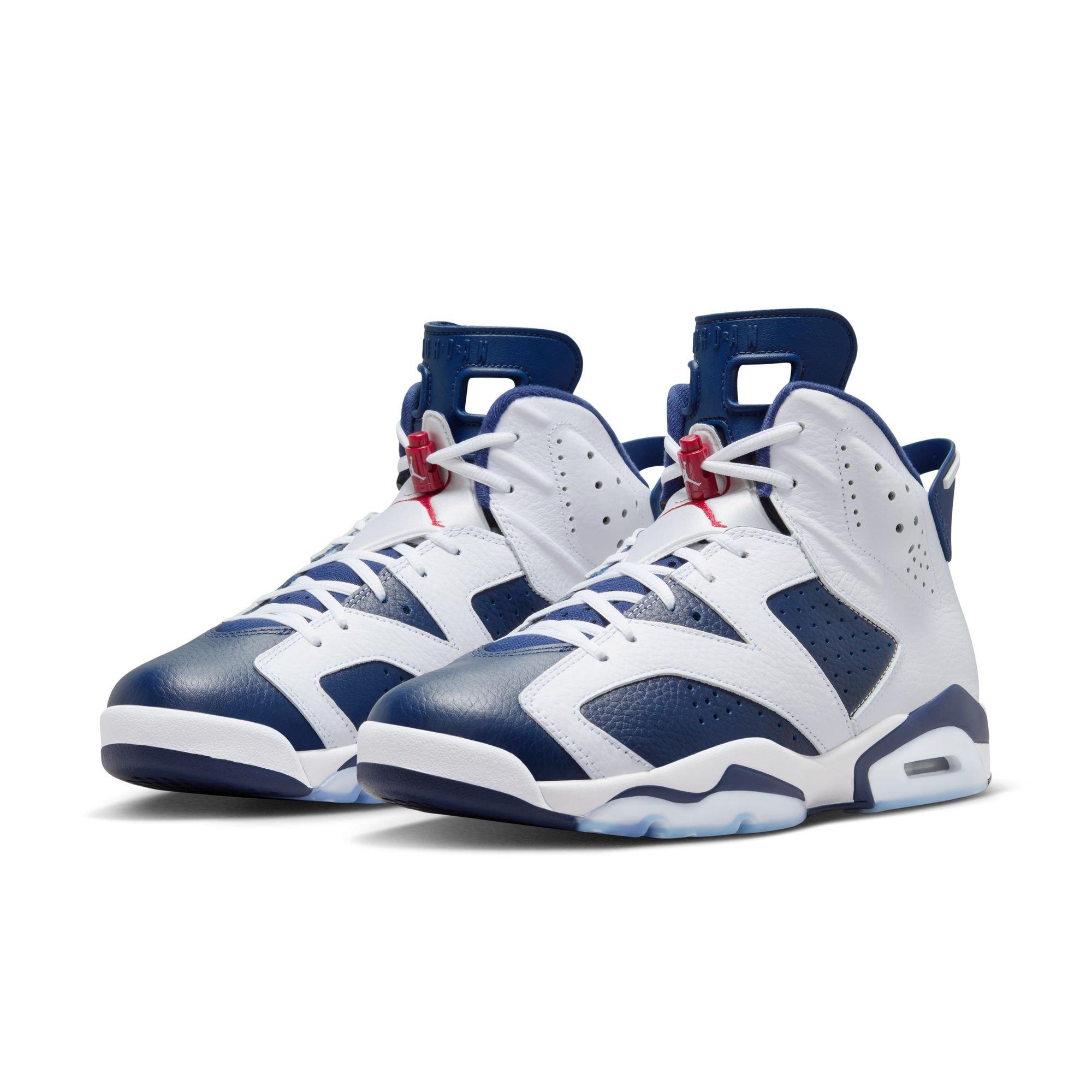 Jordan 6 Retro "White And Midnight Navy" Men's Shoe - WHITE/VARSITY RED/MIDNIGHT NAVY Thumbnail View 3