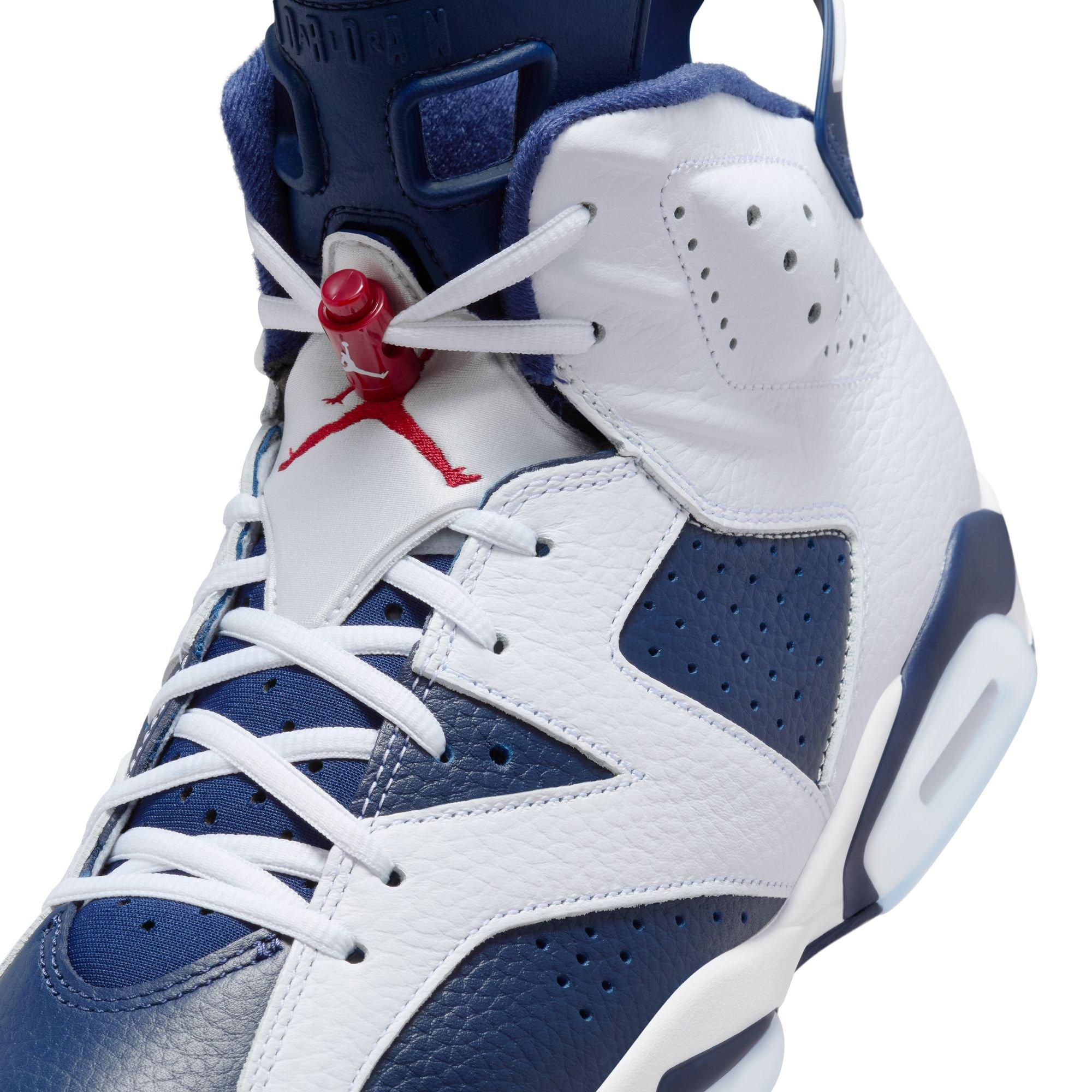 Jordan 6 Retro "White And Midnight Navy" Men's Shoe - WHITE/VARSITY RED/MIDNIGHT NAVY Thumbnail View 4