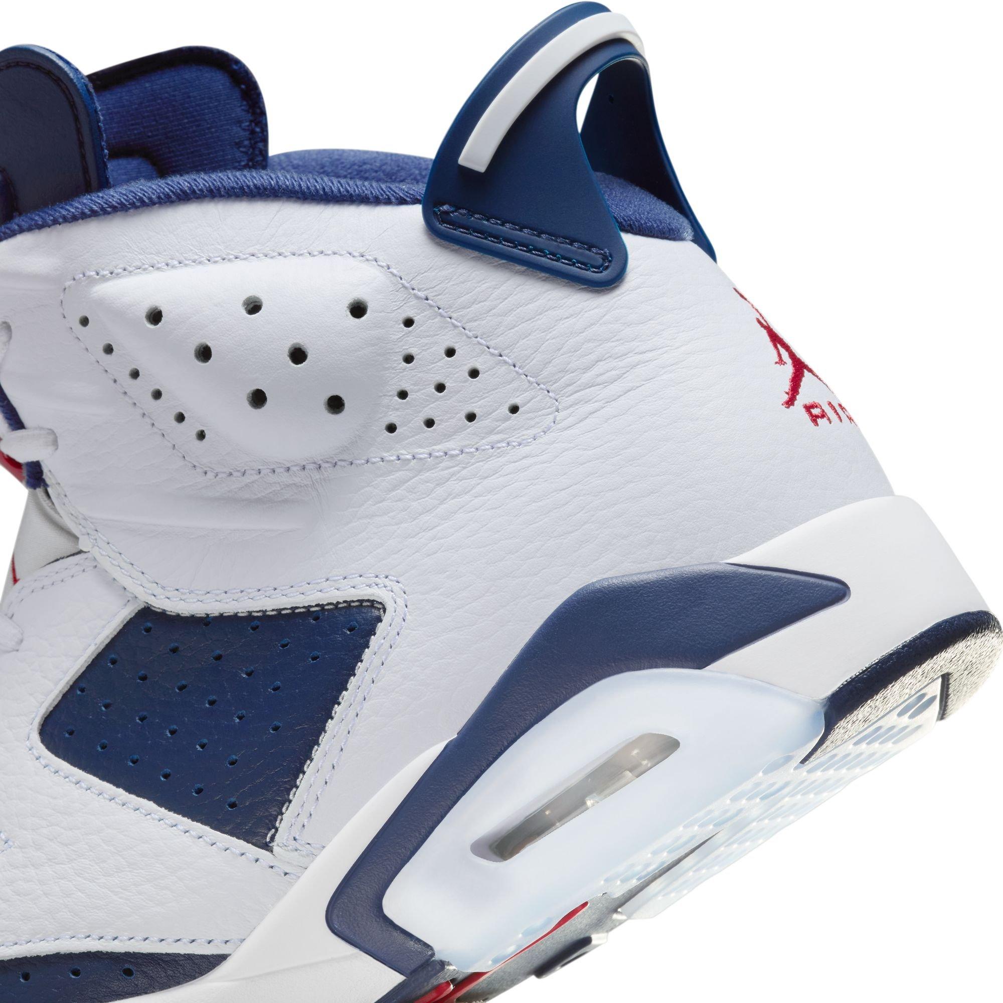 Jordan 6 Retro "White And Midnight Navy" Men's Shoe - WHITE/VARSITY RED/MIDNIGHT NAVY Thumbnail View 5