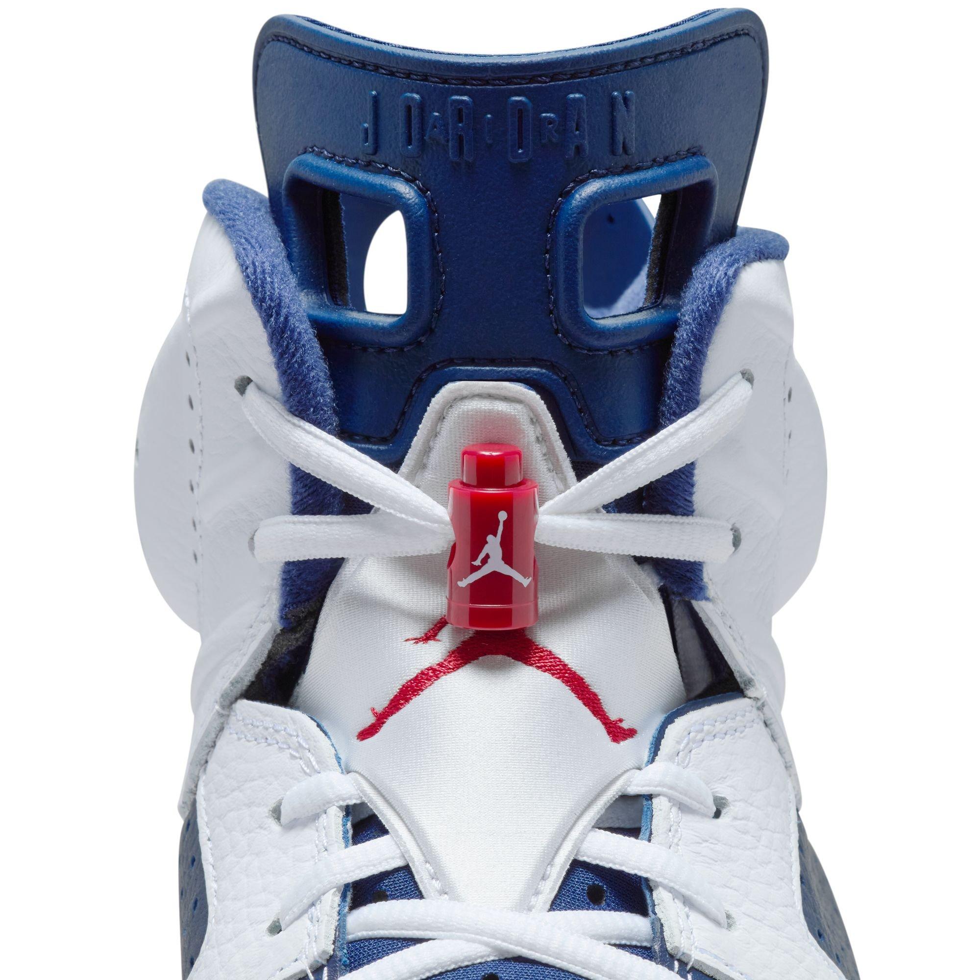 Jordan 6 Retro "White And Midnight Navy" Men's Shoe - WHITE/VARSITY RED/MIDNIGHT NAVY Thumbnail View 6